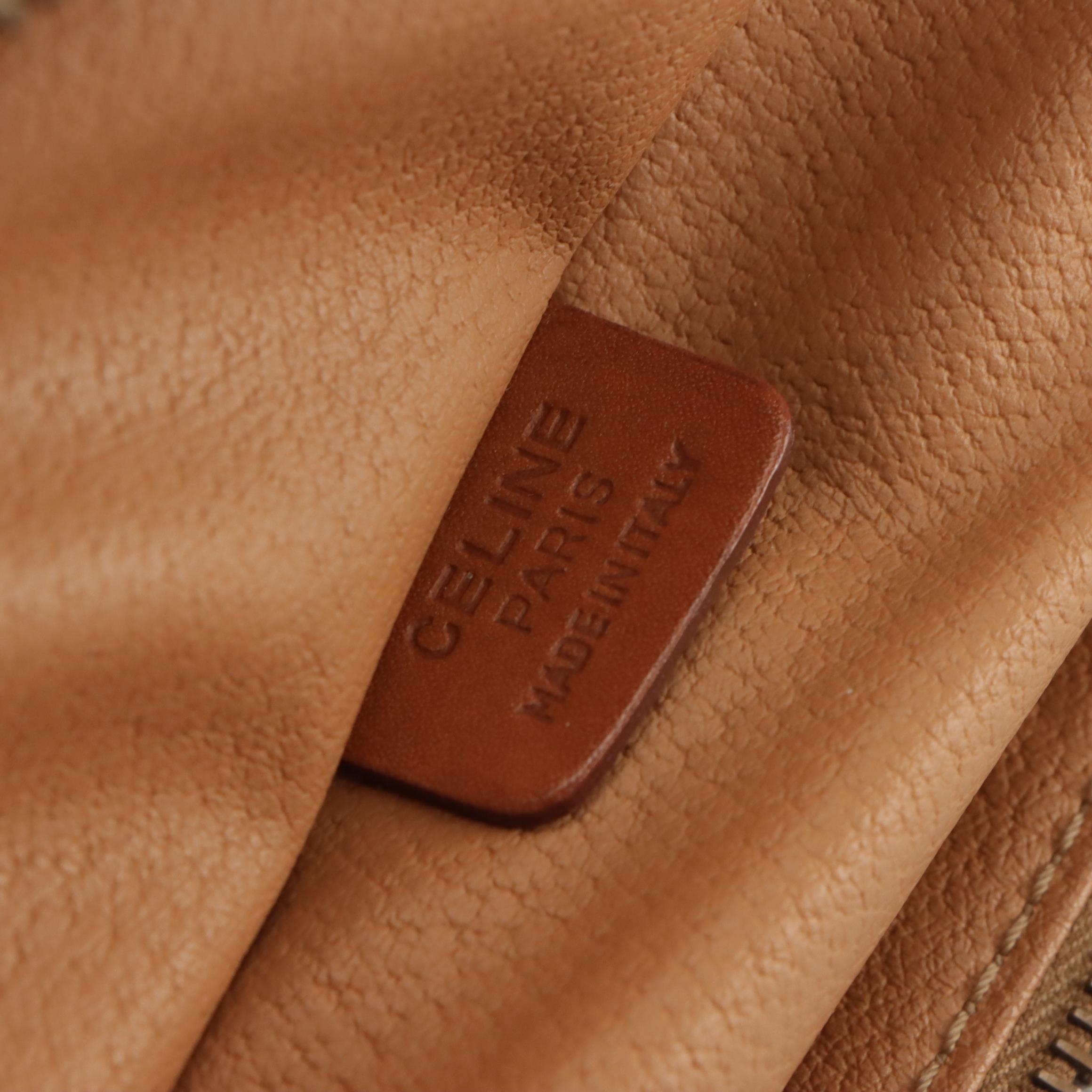 Celine Vanity Top Handle Bag in Macadam Canvas and Leather Trim