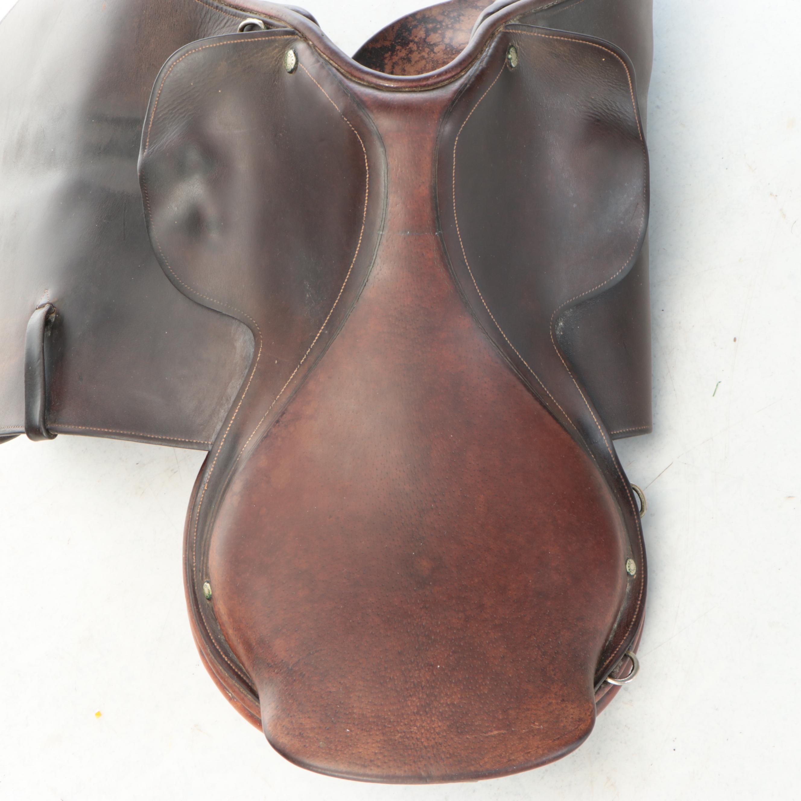 Hermès Brown Leather 15" Seat Close Contact English Saddle