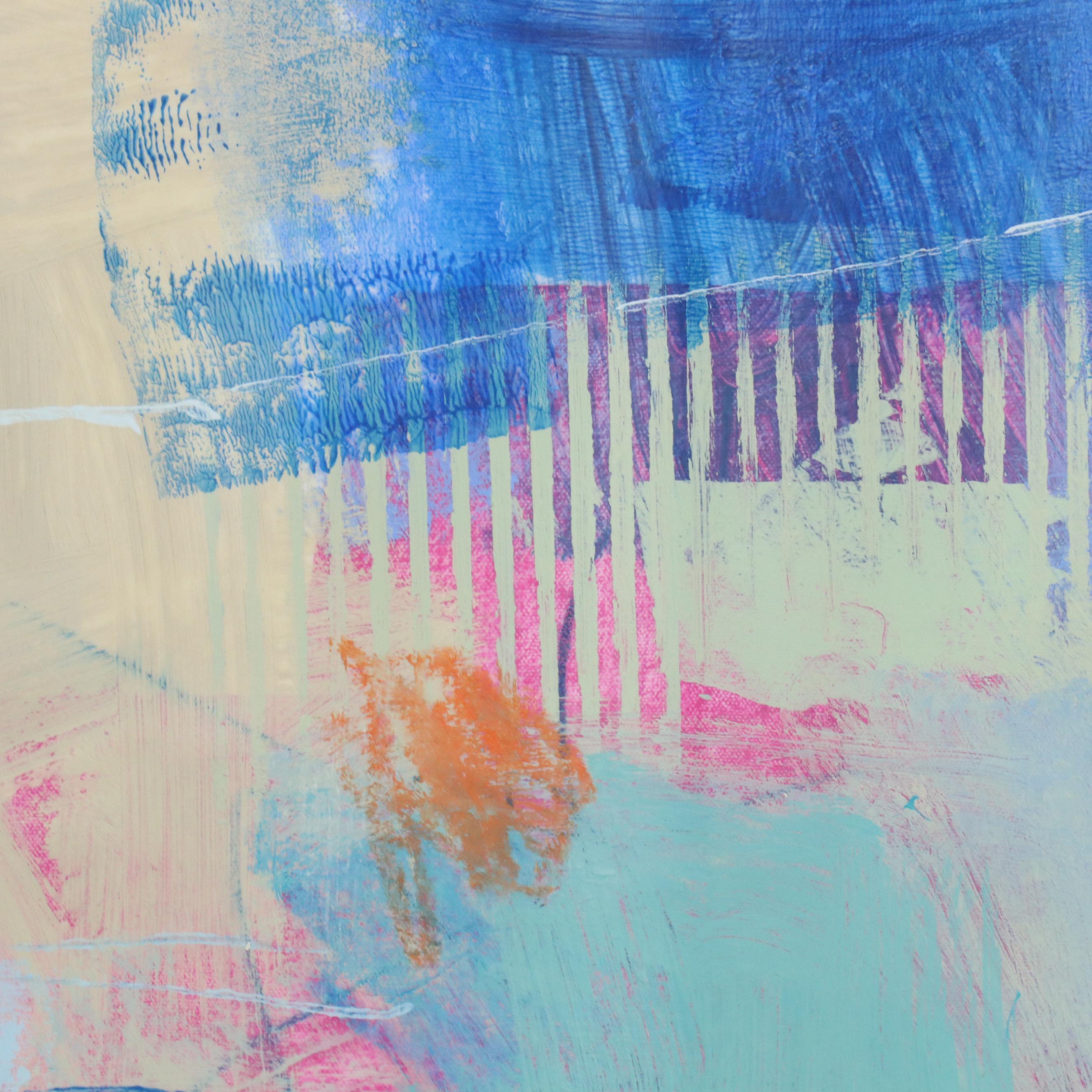 Ursula J. Brenner Abstract Mixed Media Painting, 21st Century