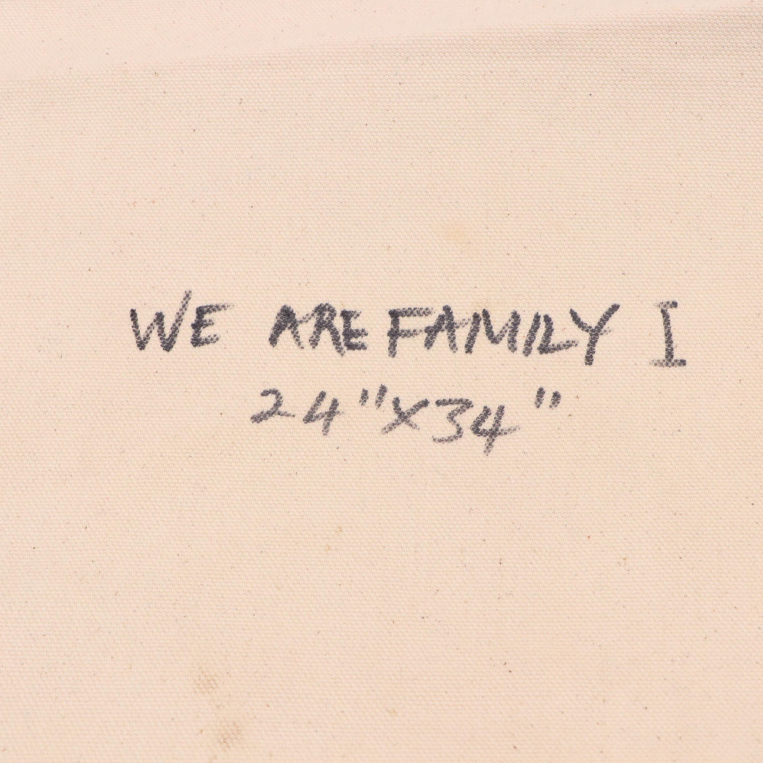 Abiola Idowu Figural Stylized Acrylic Painting "We Are Family I," 2019