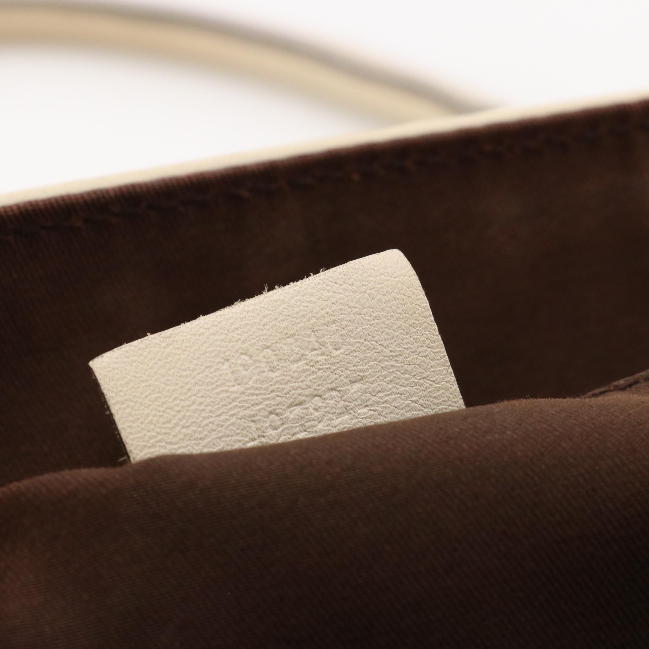 Gucci Trophy Tote in GG Canvas and White Calfskin Leather