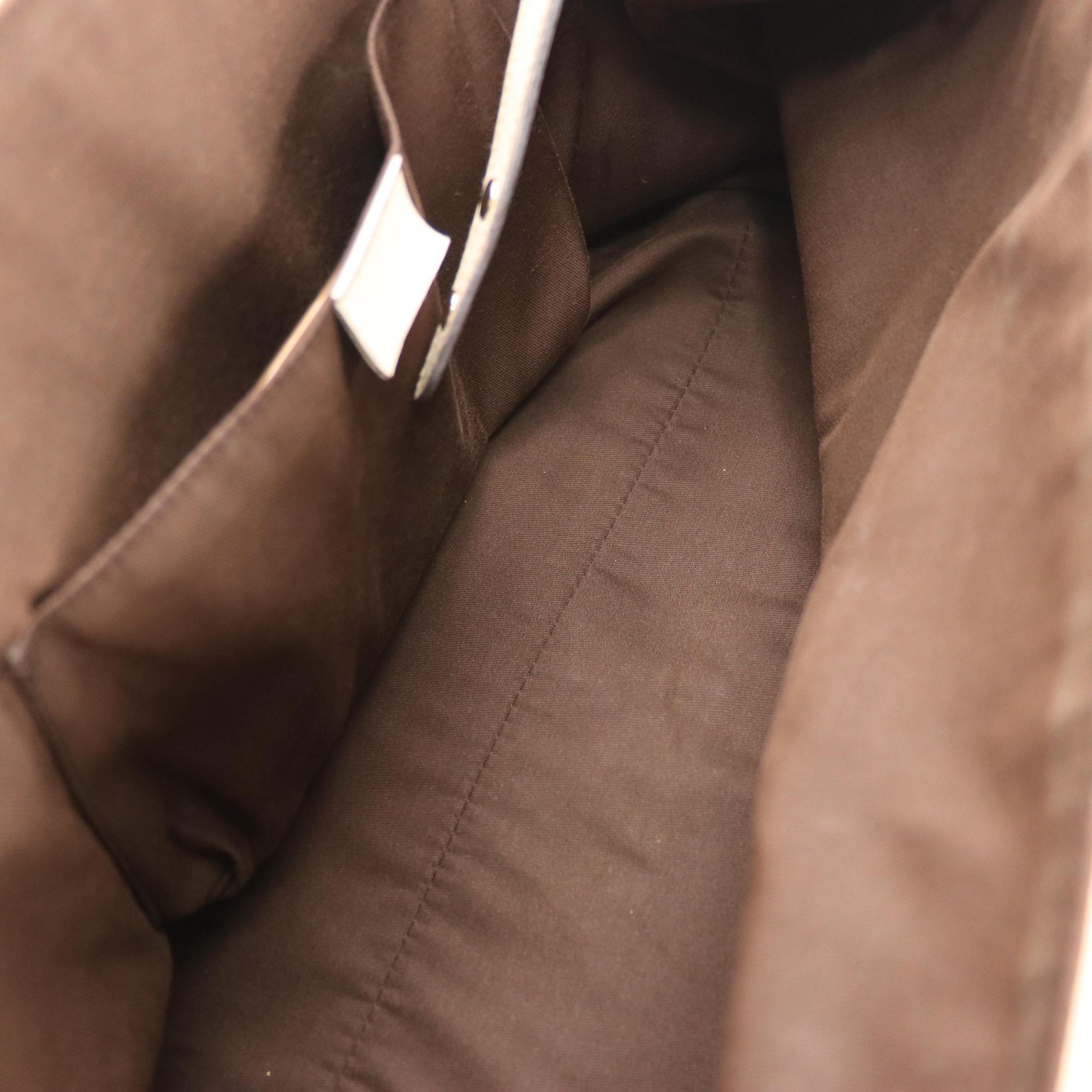 Gucci Trophy Tote in GG Canvas and White Calfskin Leather