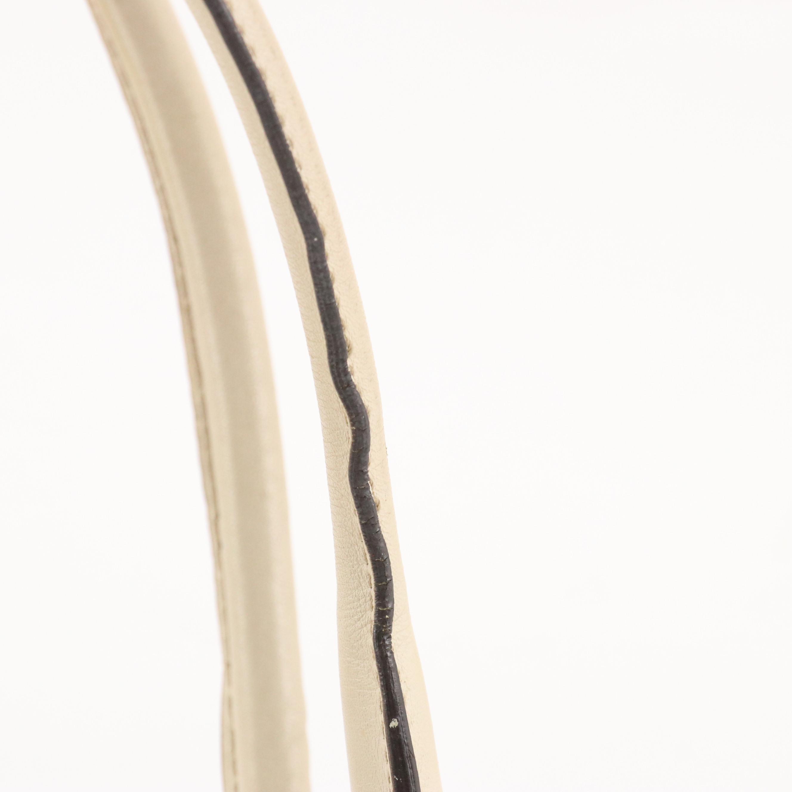 Gucci Trophy Tote in GG Canvas and White Calfskin Leather