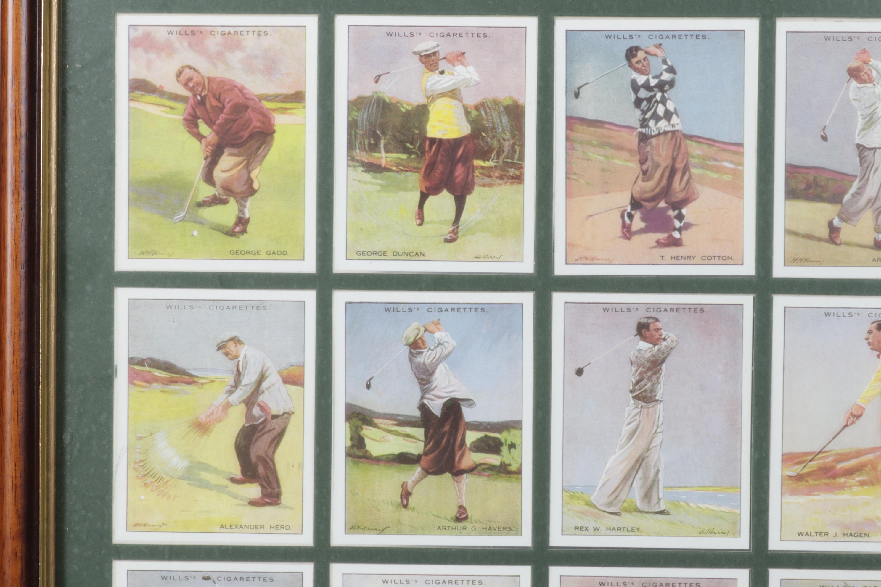 Reproductions of 1930 Tobacco Cards Featuring Color Renderings of Famous Golfers