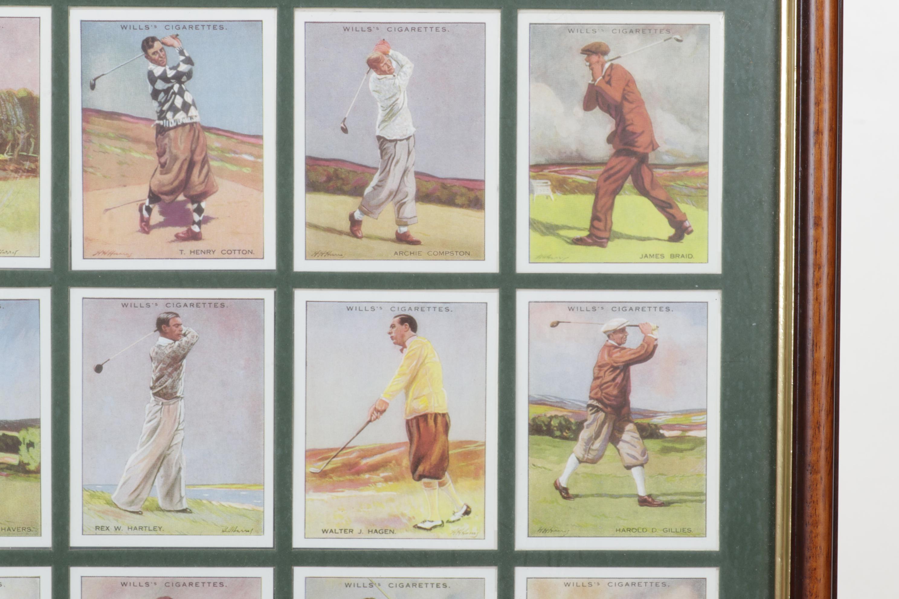 Reproductions of 1930 Tobacco Cards Featuring Color Renderings of Famous Golfers