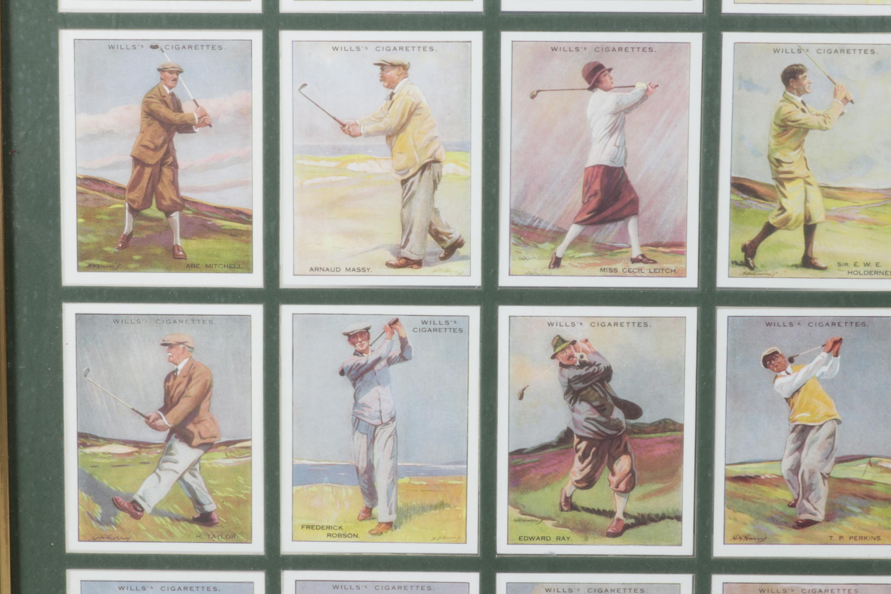 Reproductions of 1930 Tobacco Cards Featuring Color Renderings of Famous Golfers