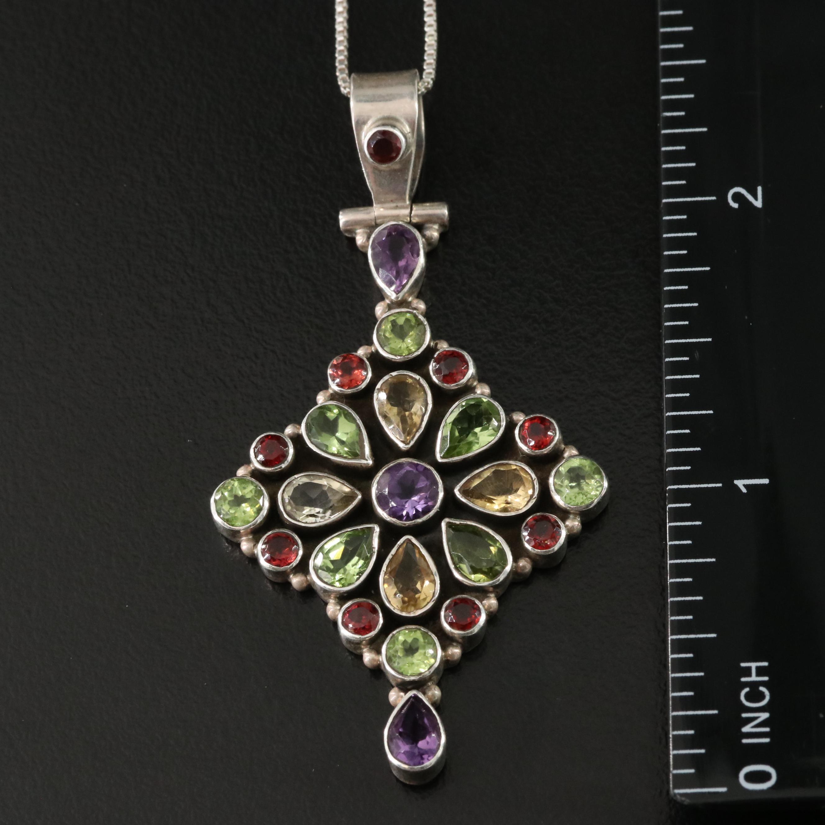 Sterling Gemstone Necklaces and Plumeria Pendant