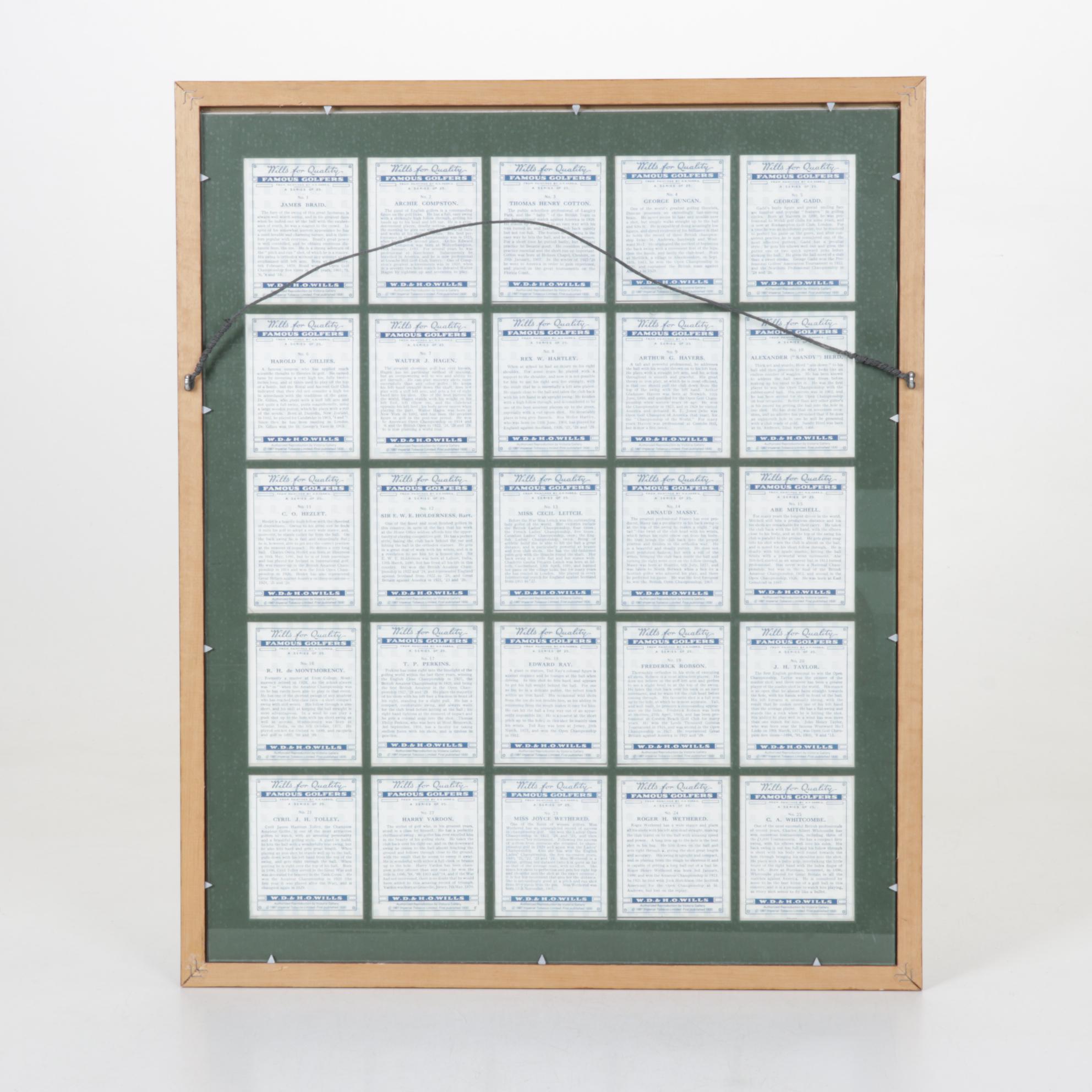 Reproductions of 1930 Tobacco Cards Featuring Color Renderings of Famous Golfers