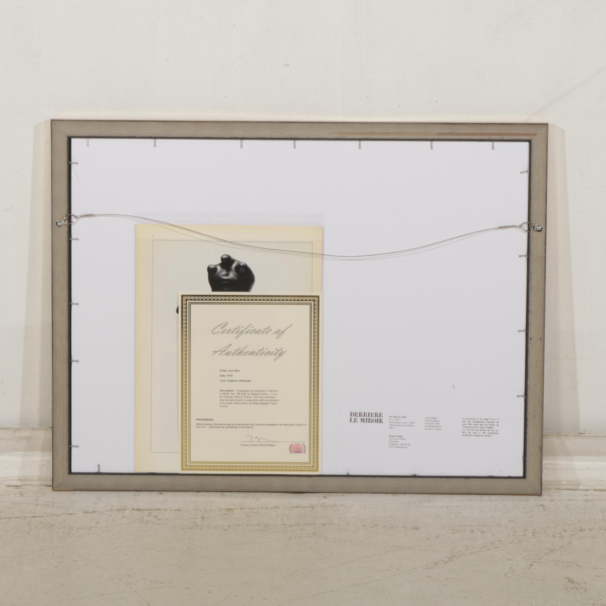 Joan Miró Double-Page Color Lithograph from "Derrière le Miroir," 1970