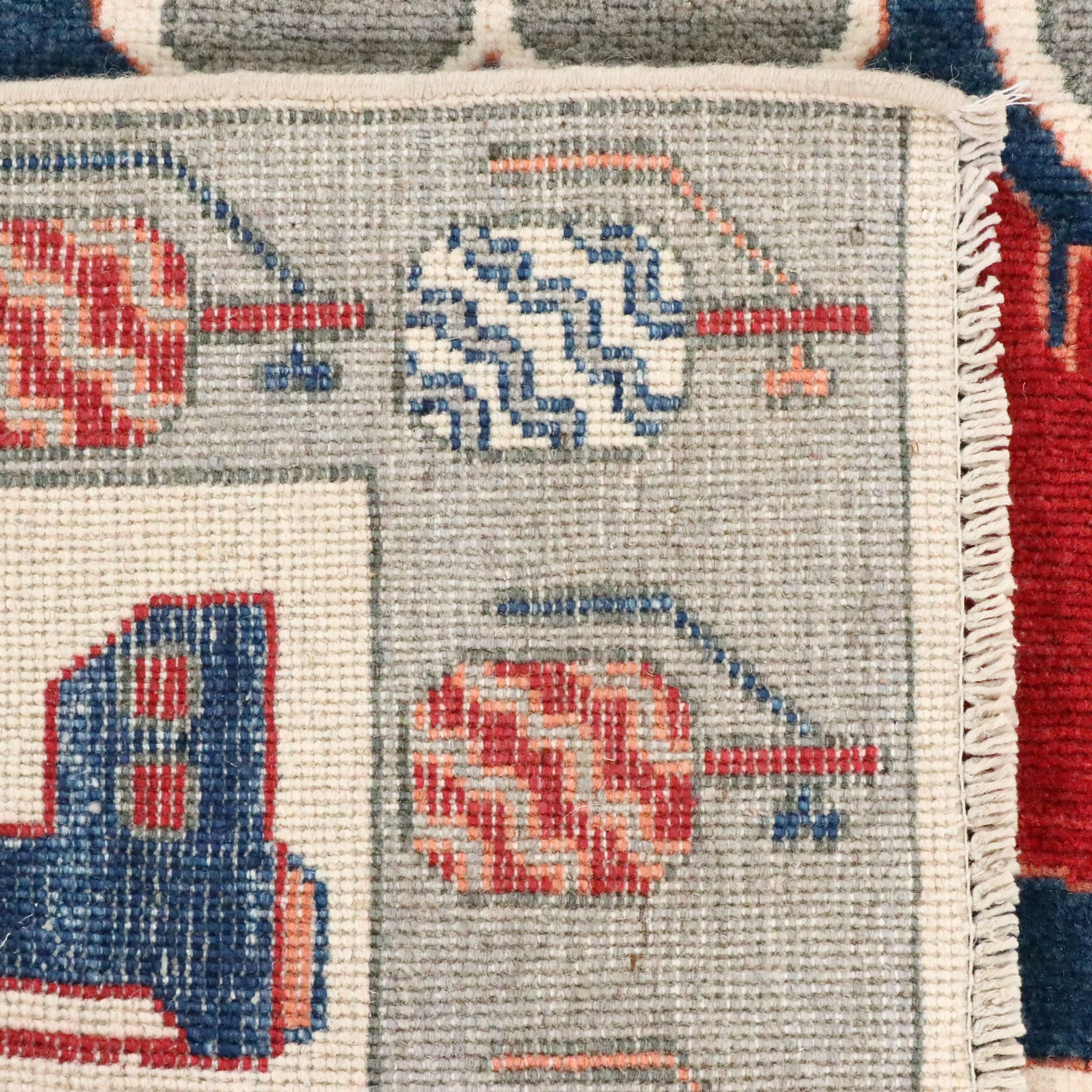 4' x 5'10 Hand-Knotted Pakistani Pictorial War Area Rug