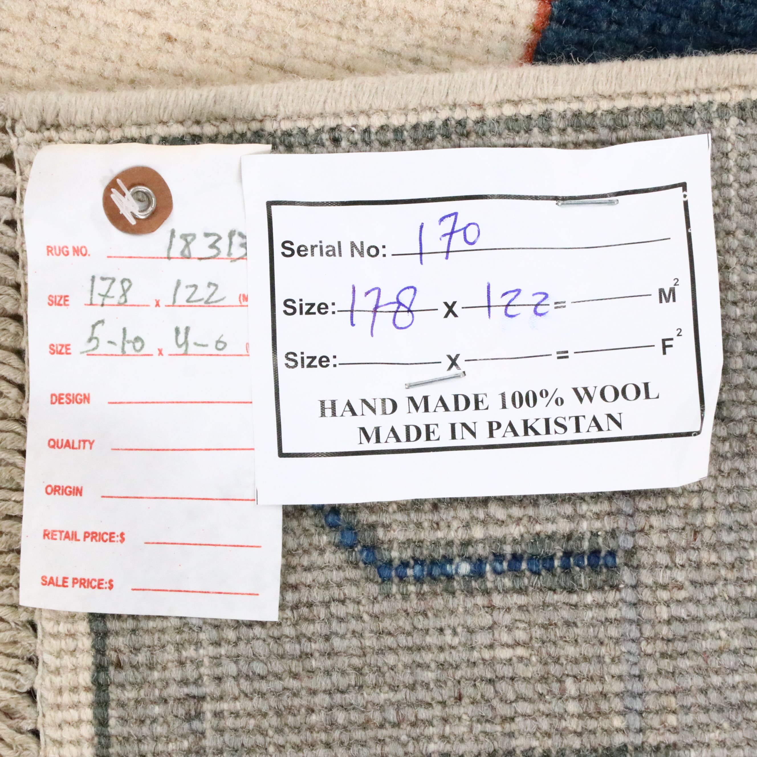 4' x 5'10 Hand-Knotted Pakistani Pictorial War Area Rug