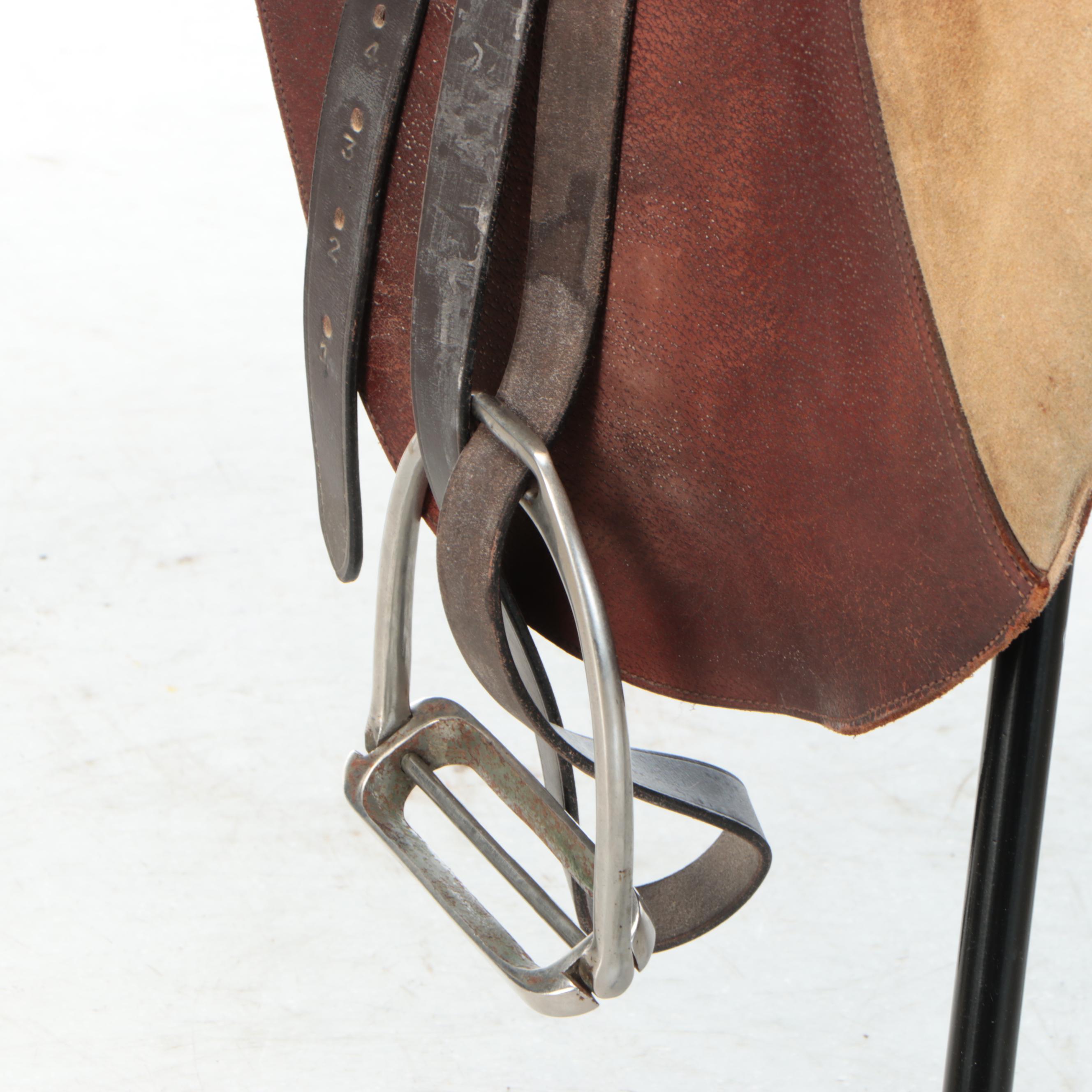 Borelli Leather 18" Seat All Purpose English Saddle with Leathers and Irons