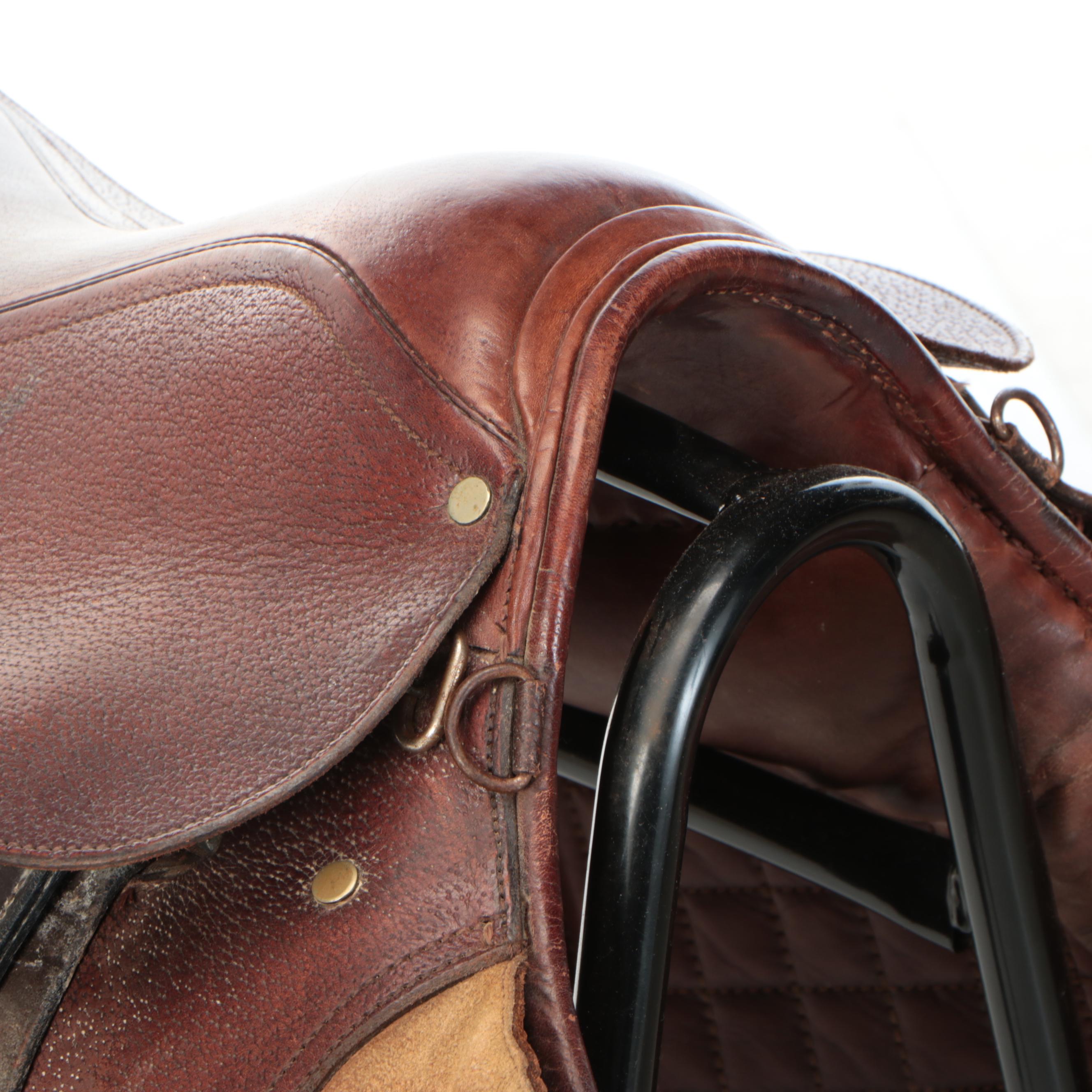 Borelli Leather 18" Seat All Purpose English Saddle with Leathers and Irons