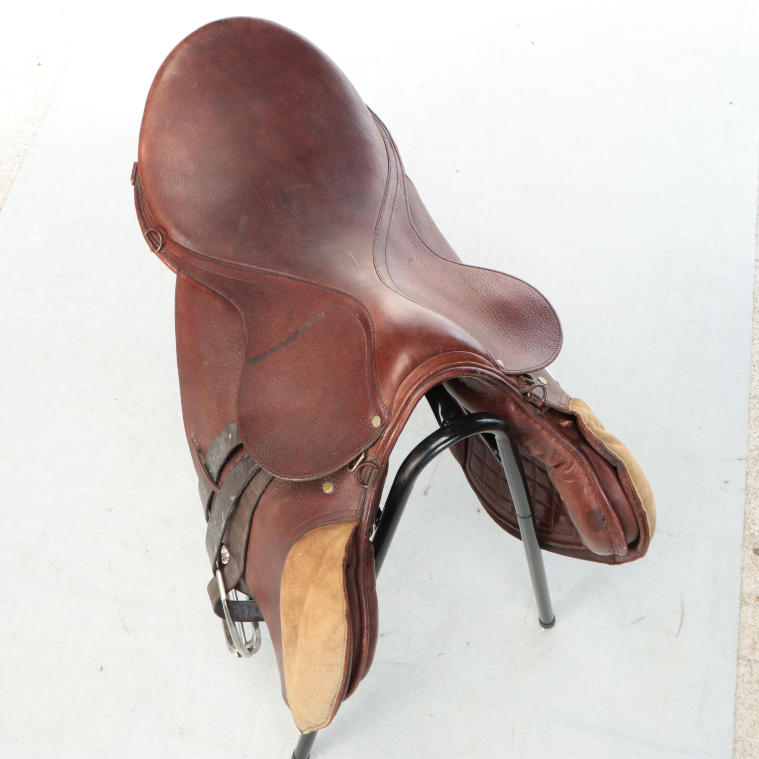 Borelli Leather 18" Seat All Purpose English Saddle with Leathers and Irons