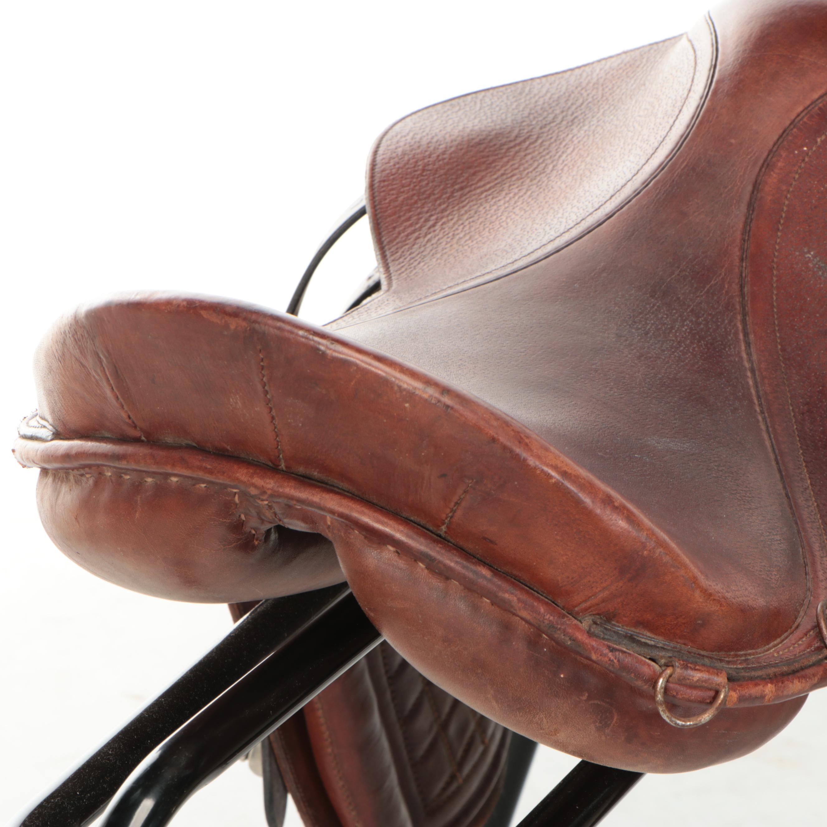 Borelli Leather 18" Seat All Purpose English Saddle with Leathers and Irons