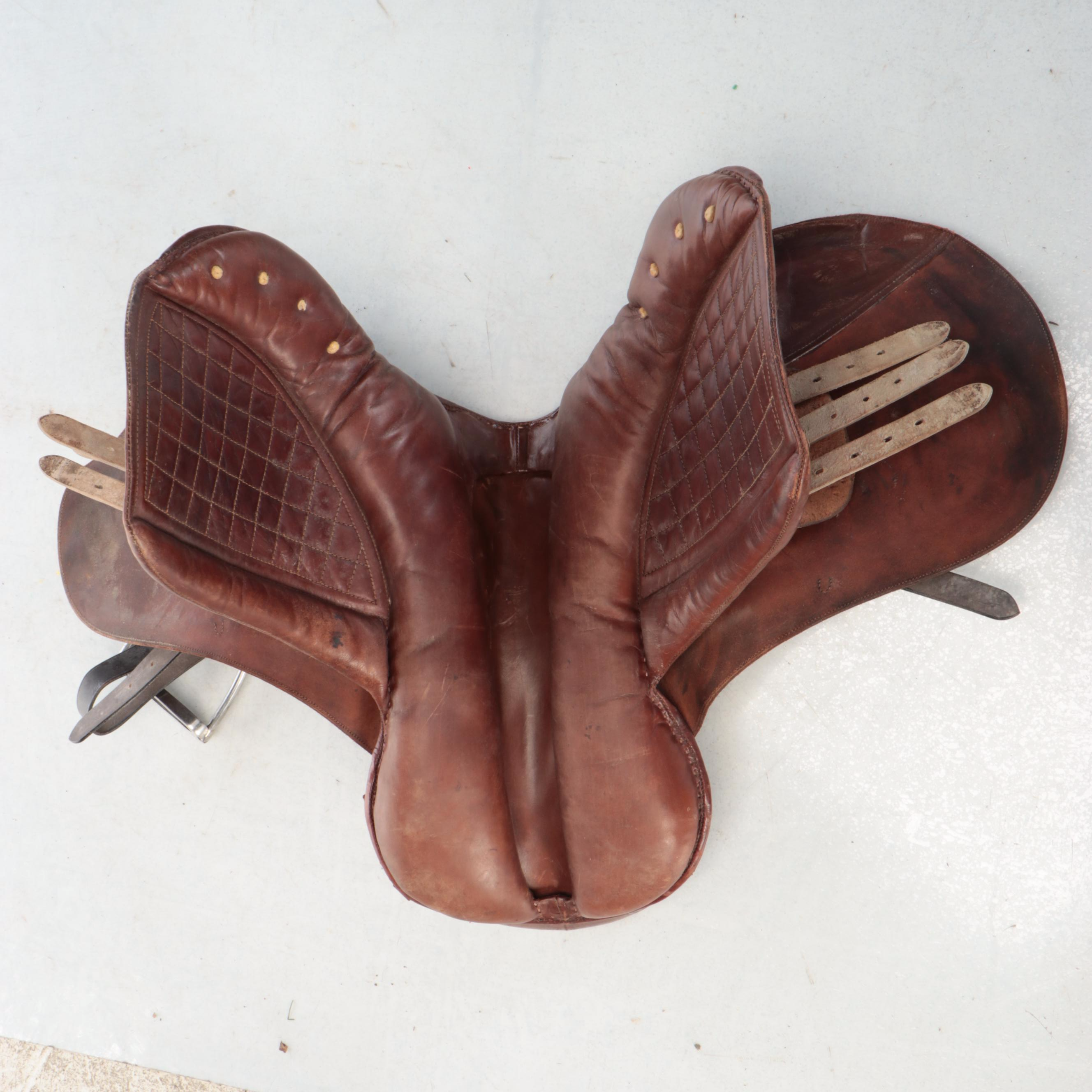 Borelli Leather 18" Seat All Purpose English Saddle with Leathers and Irons