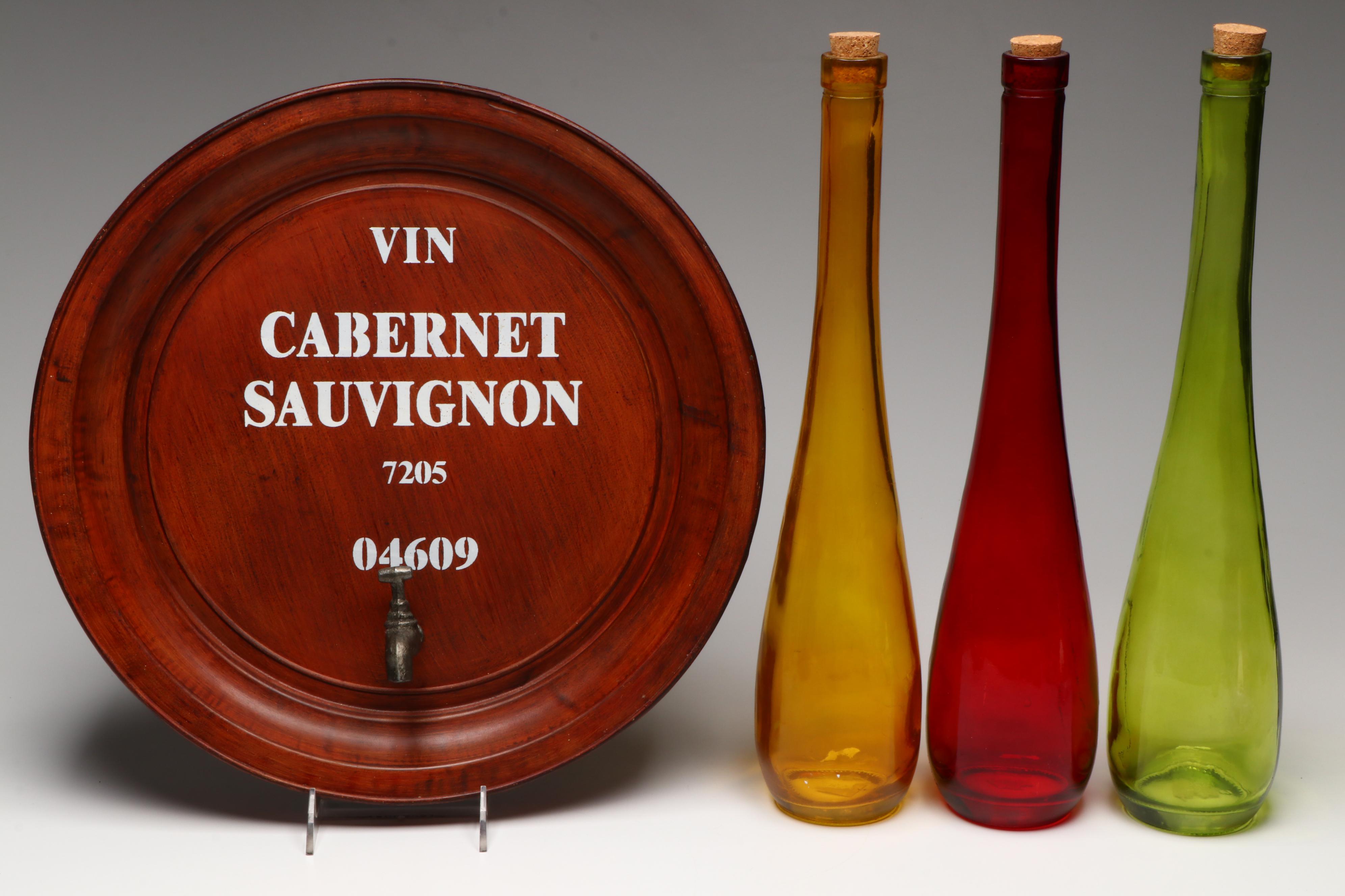 Wine Decanter with Other Glass Bottles and Barware