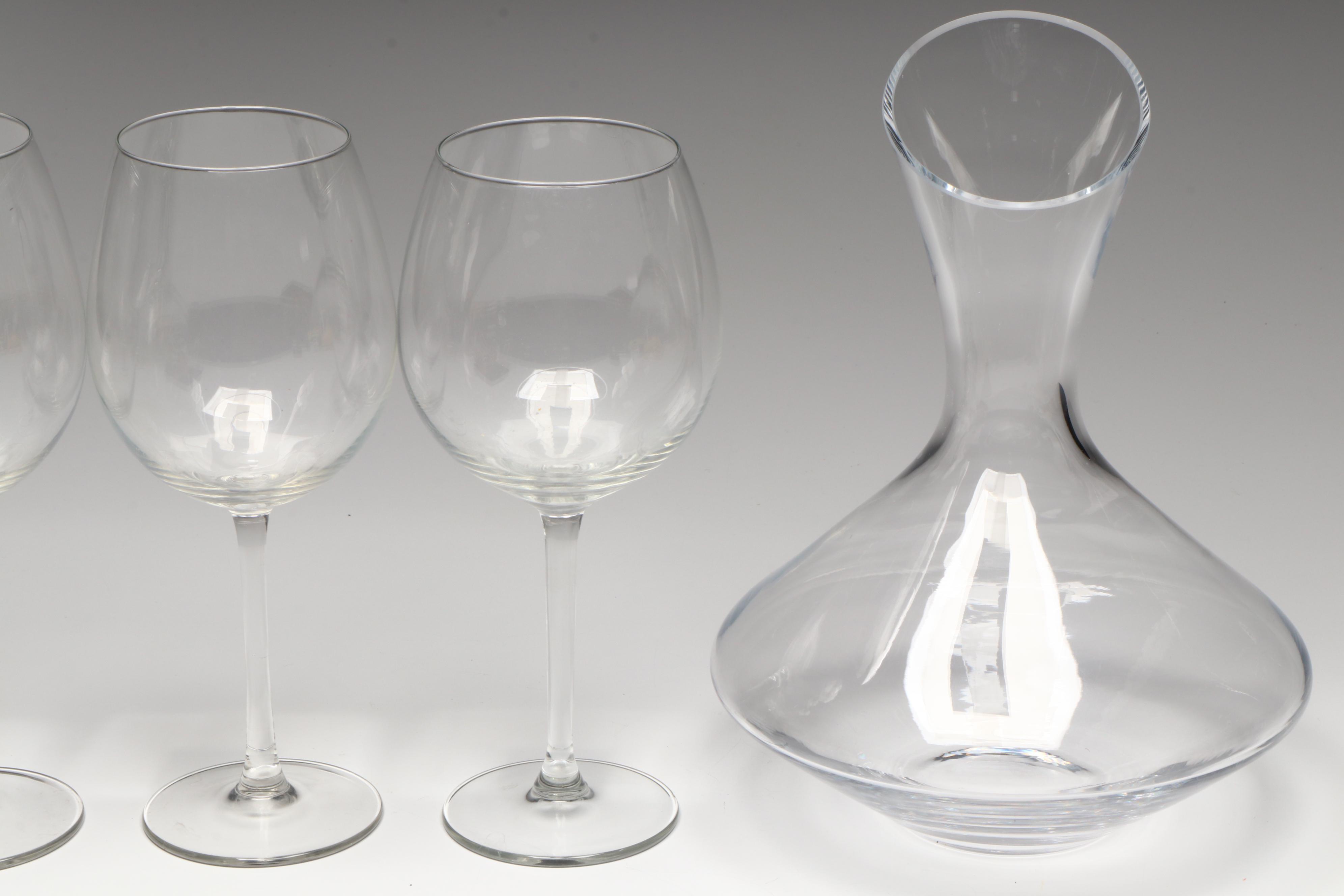 Wine Decanter with Other Glass Bottles and Barware
