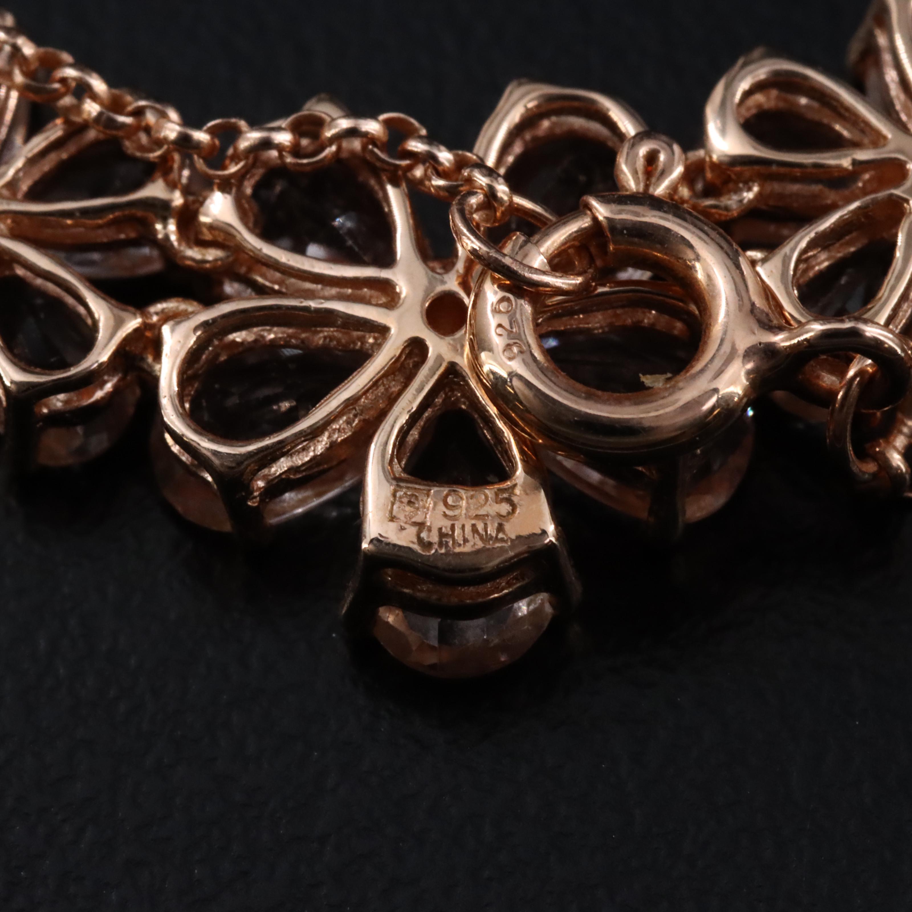 Sterling Morganite Flower Necklace