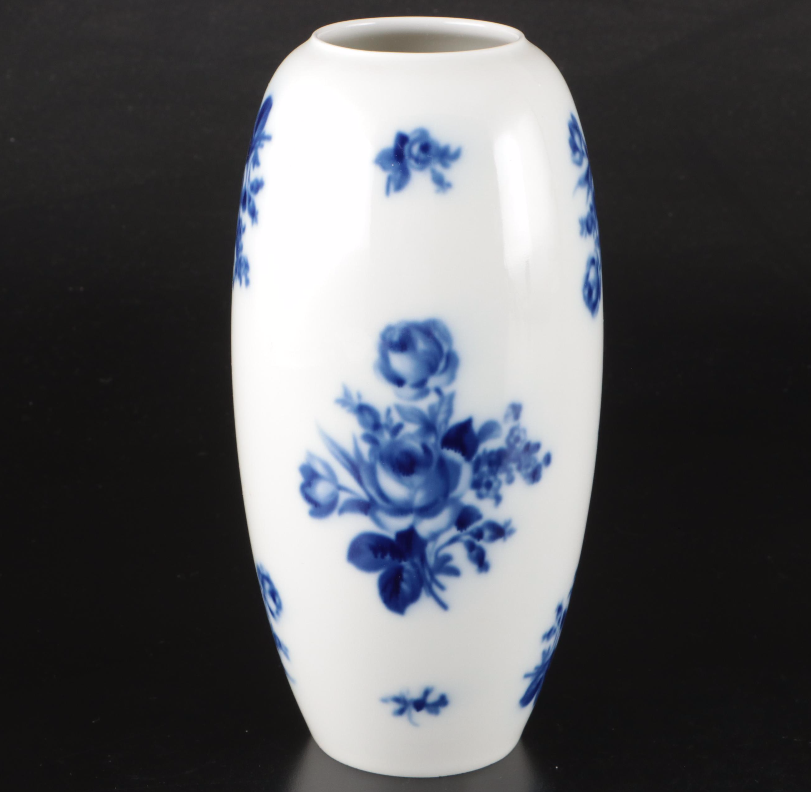 Heinrich & Co. Porcelain and Delft Vases with Flow Blue and Other Plates