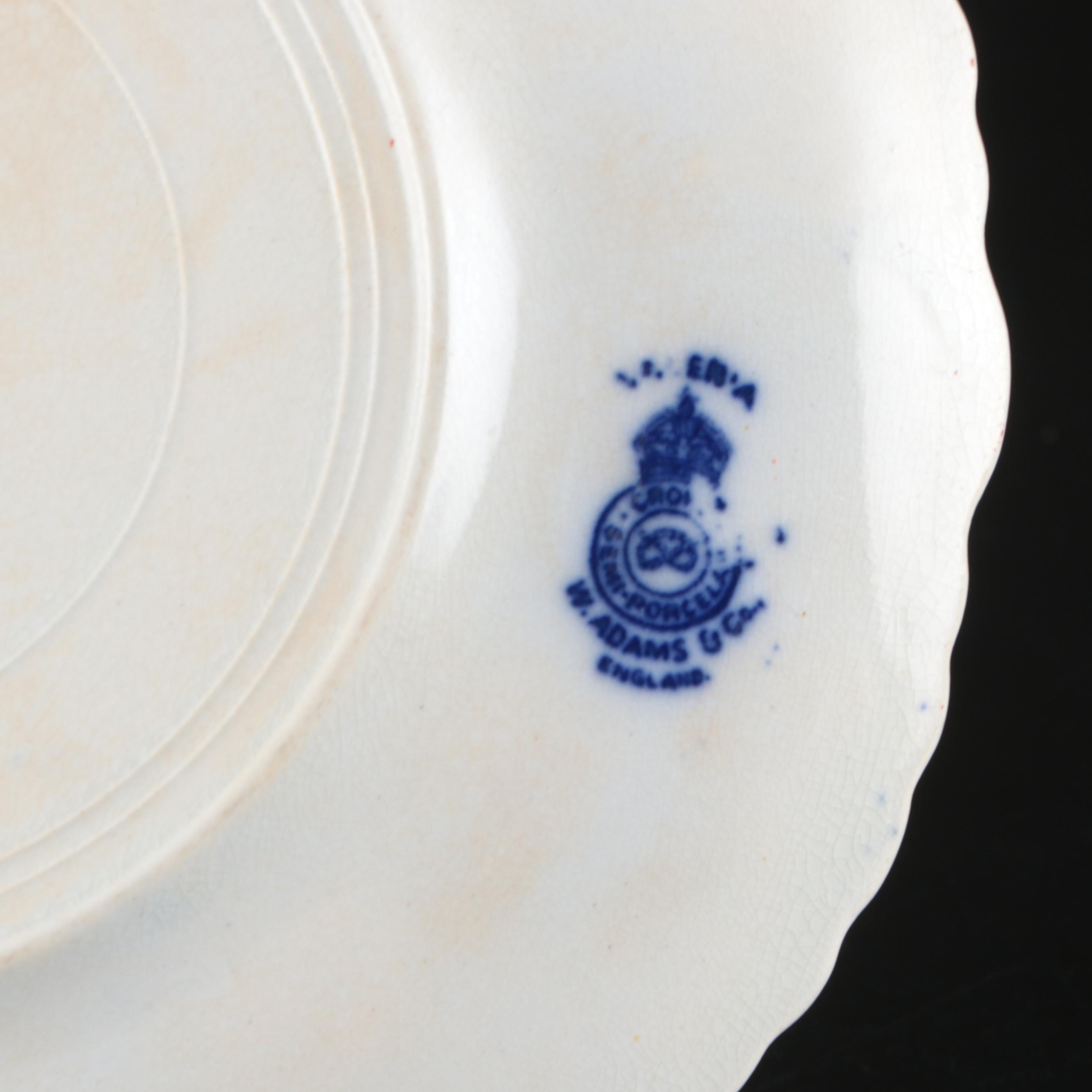 Heinrich & Co. Porcelain and Delft Vases with Flow Blue and Other Plates