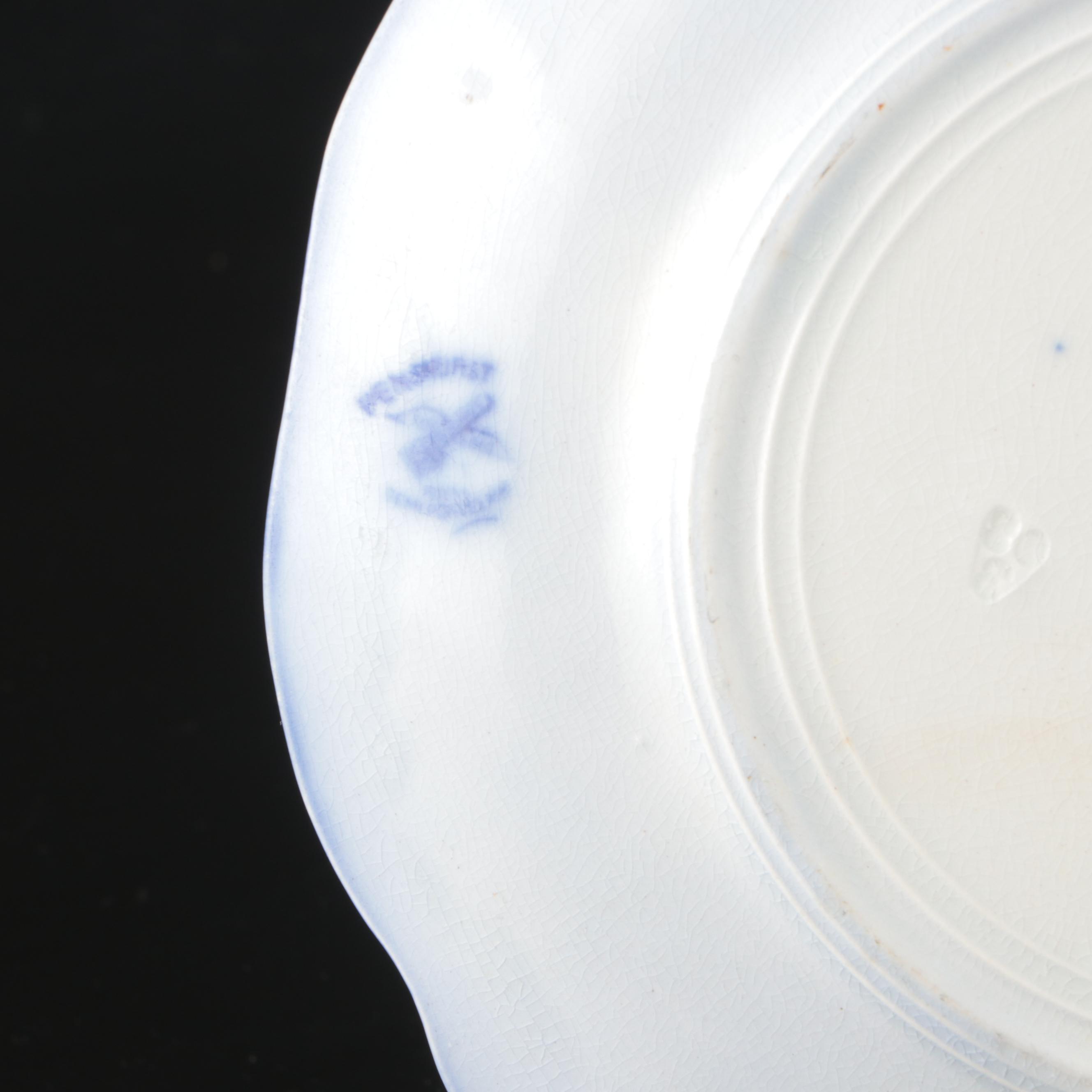 Heinrich & Co. Porcelain and Delft Vases with Flow Blue and Other Plates