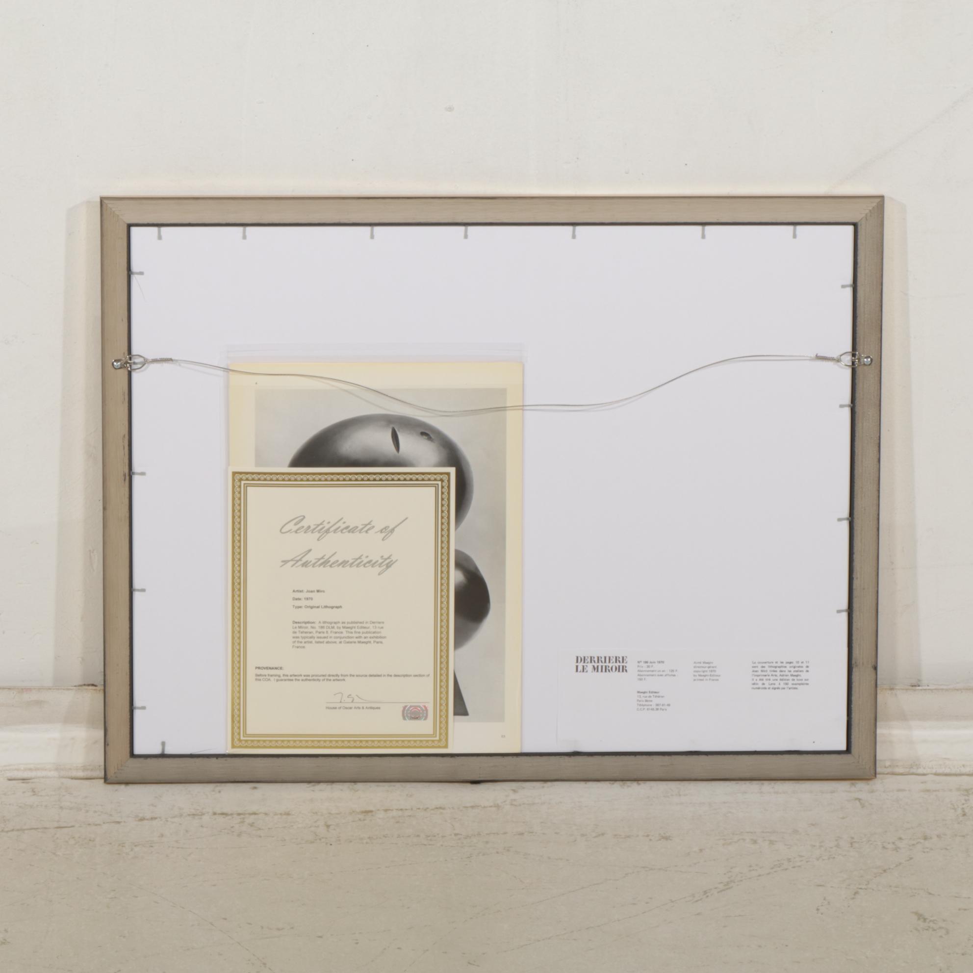 Joan Miró Color Lithograph from Derrière le Miroir "Ronde de Nuit," 1970