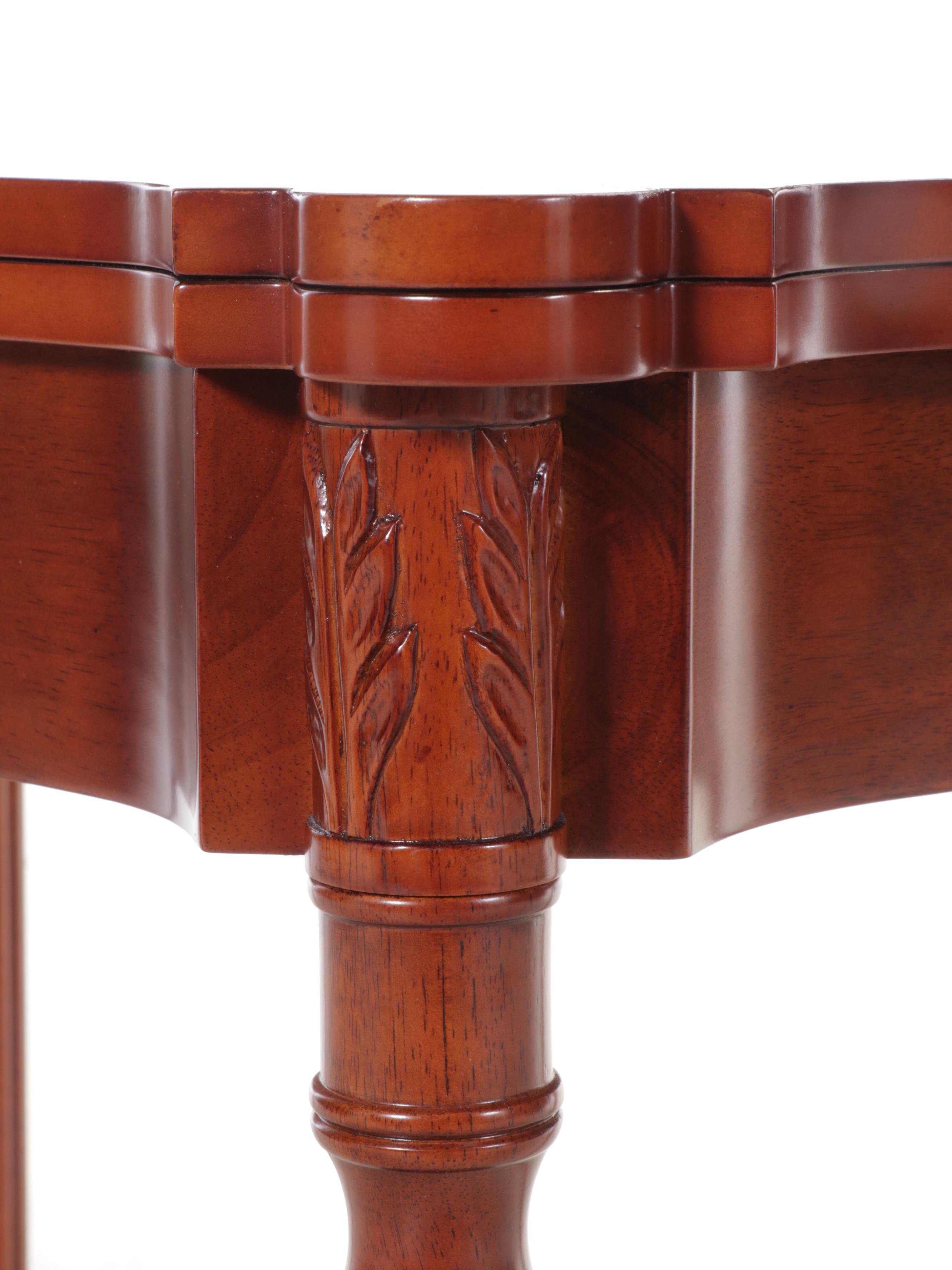 Sheraton Style Cherry Flip-Top Games Table, Late 20th to 21st Century