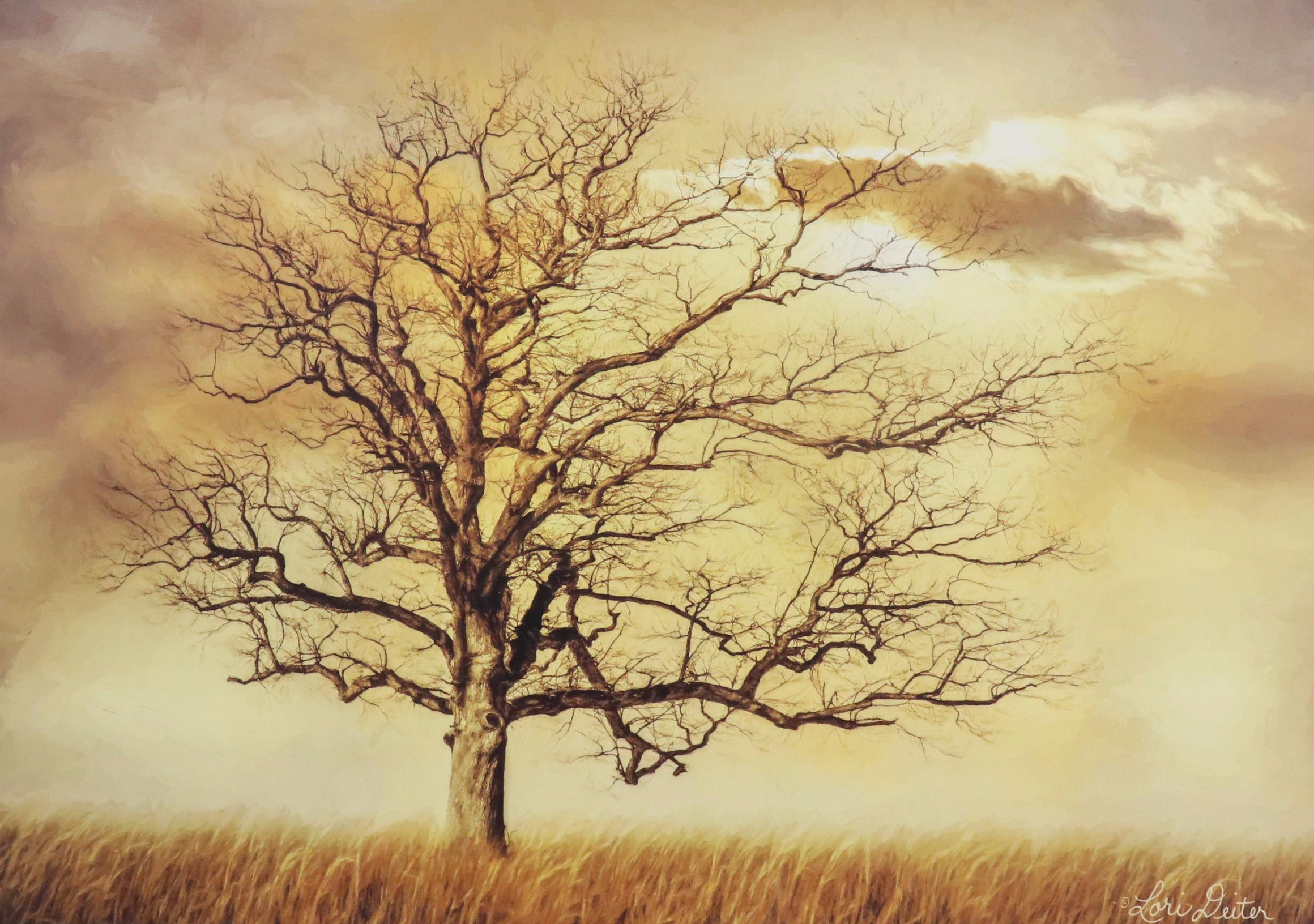 Large-Scale Giclée After Lori Deiter "Golden Tree," 21st Century