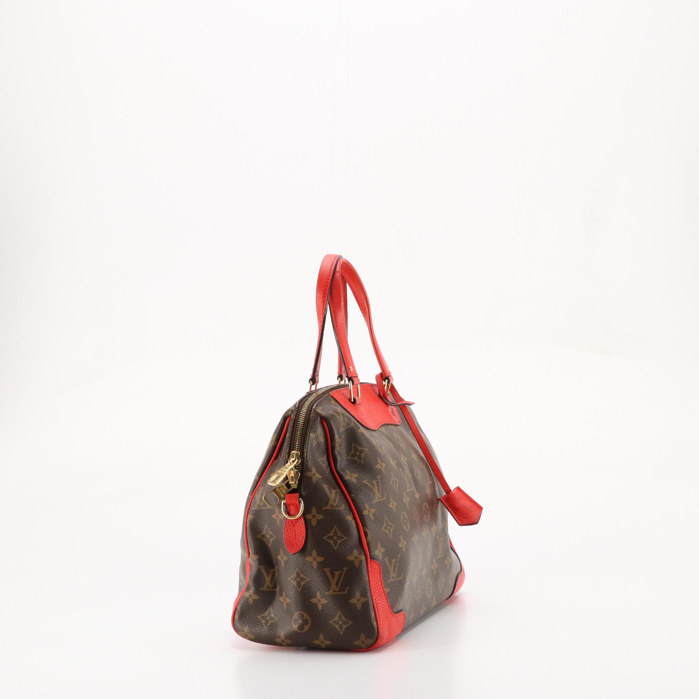 Louis Vuitton Retiro NM Two-Way Bag in Monogram Canvas & Coquelicot Leather Trim