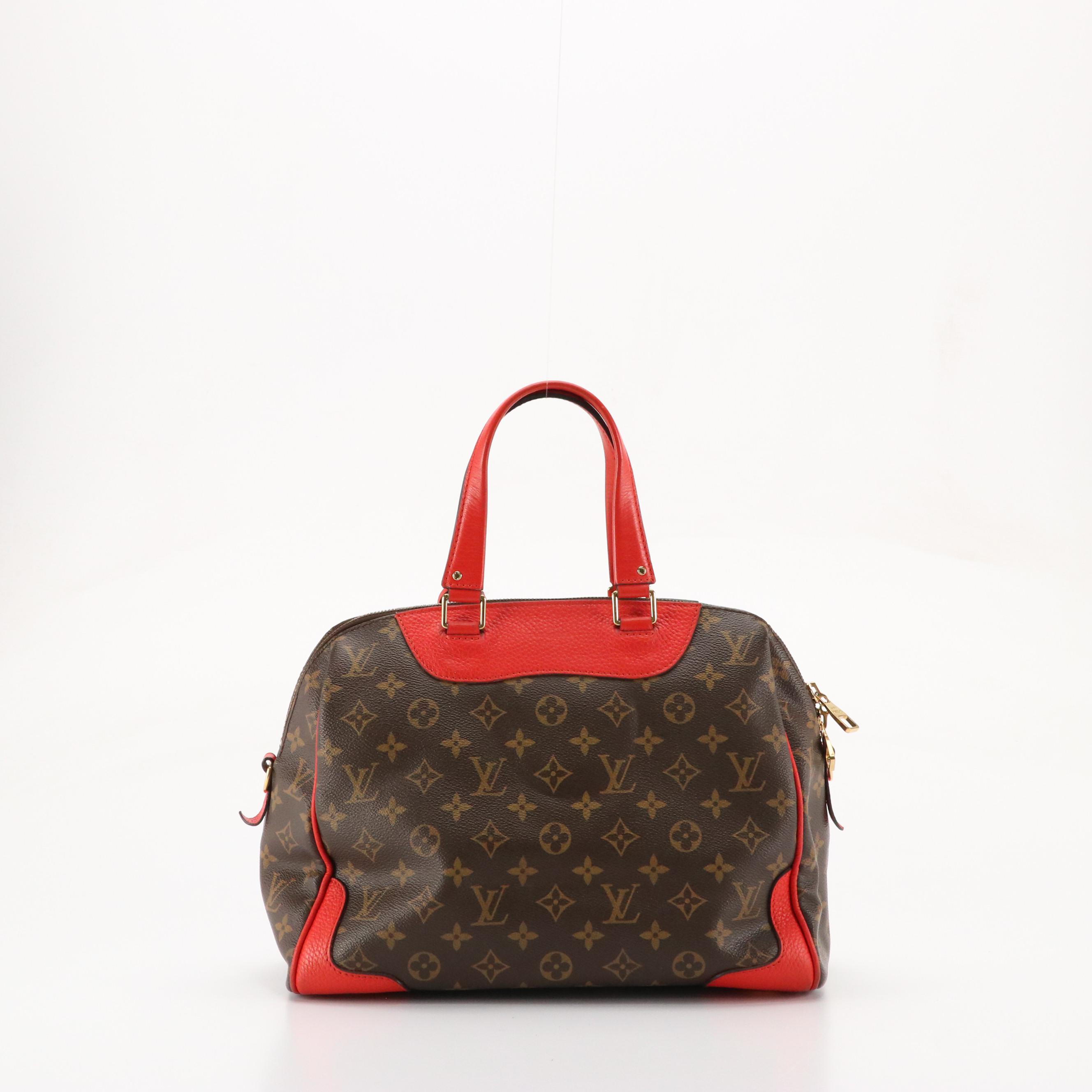 Louis Vuitton Retiro NM Two-Way Bag in Monogram Canvas & Coquelicot Leather Trim