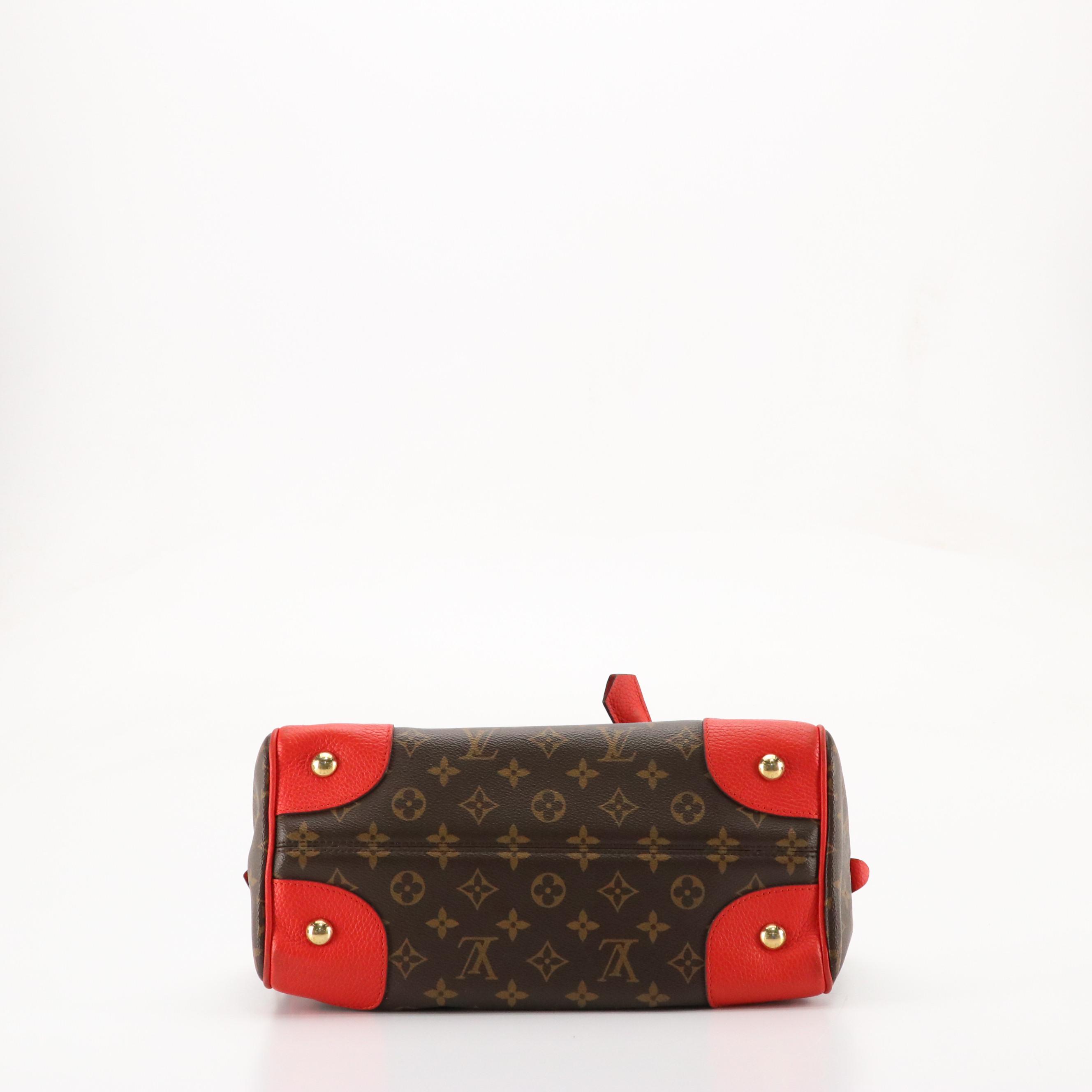 Louis Vuitton Retiro NM Two-Way Bag in Monogram Canvas & Coquelicot Leather Trim
