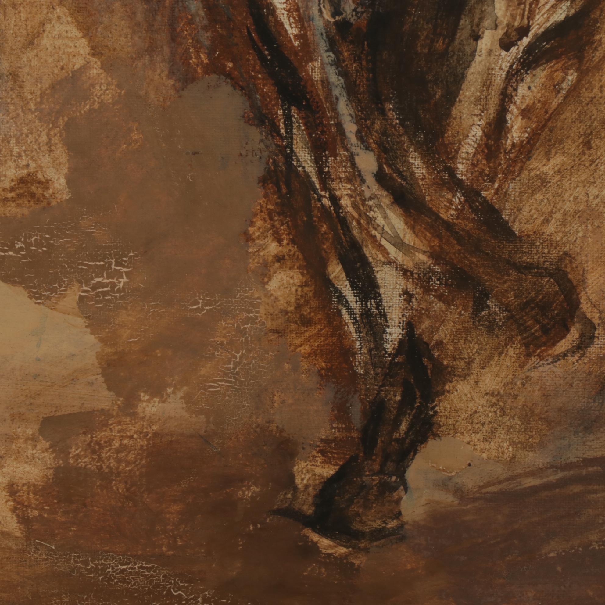 William Meyerowitz Gestural Painting of Horses, Mid to Late 20th Century