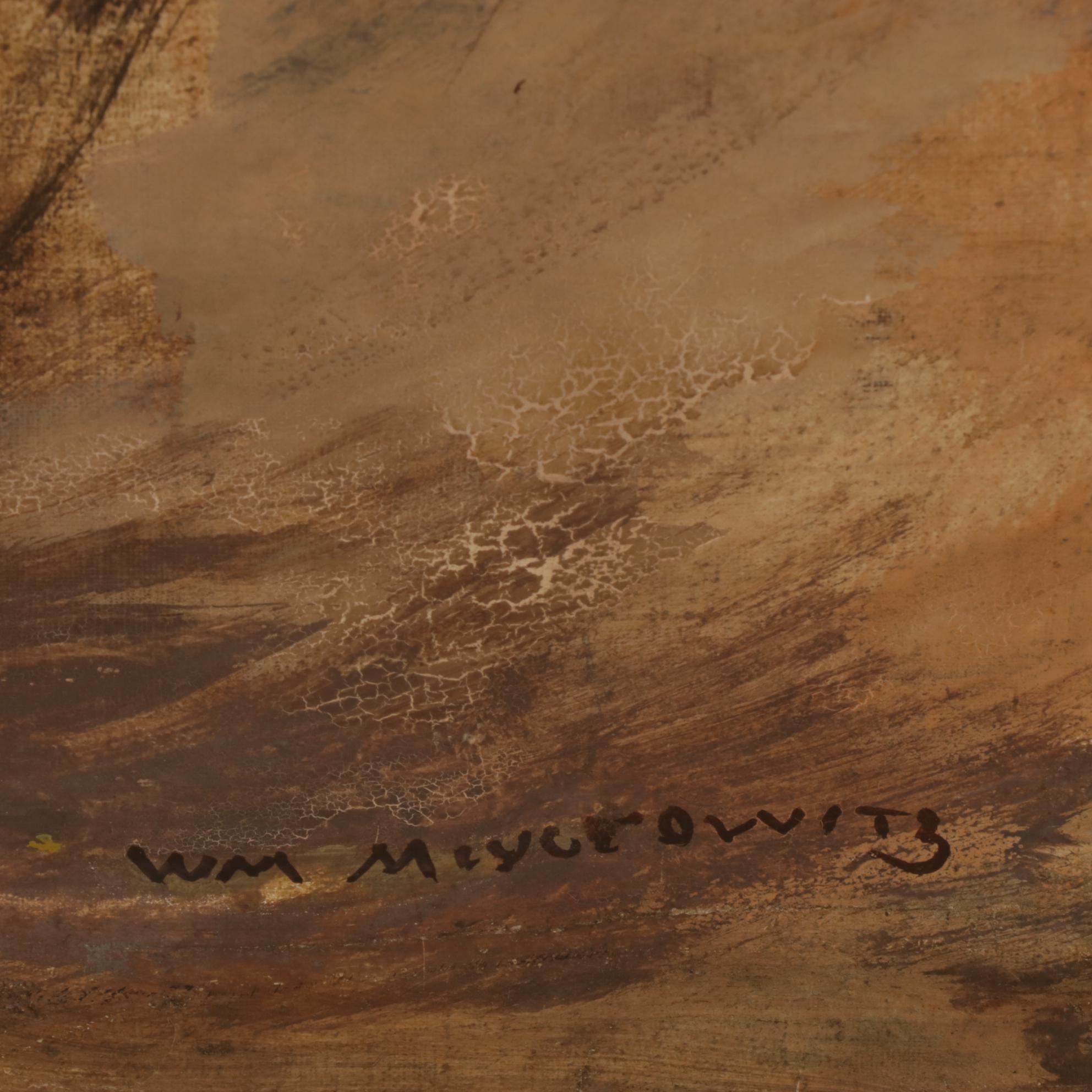 William Meyerowitz Gestural Painting of Horses, Mid to Late 20th Century