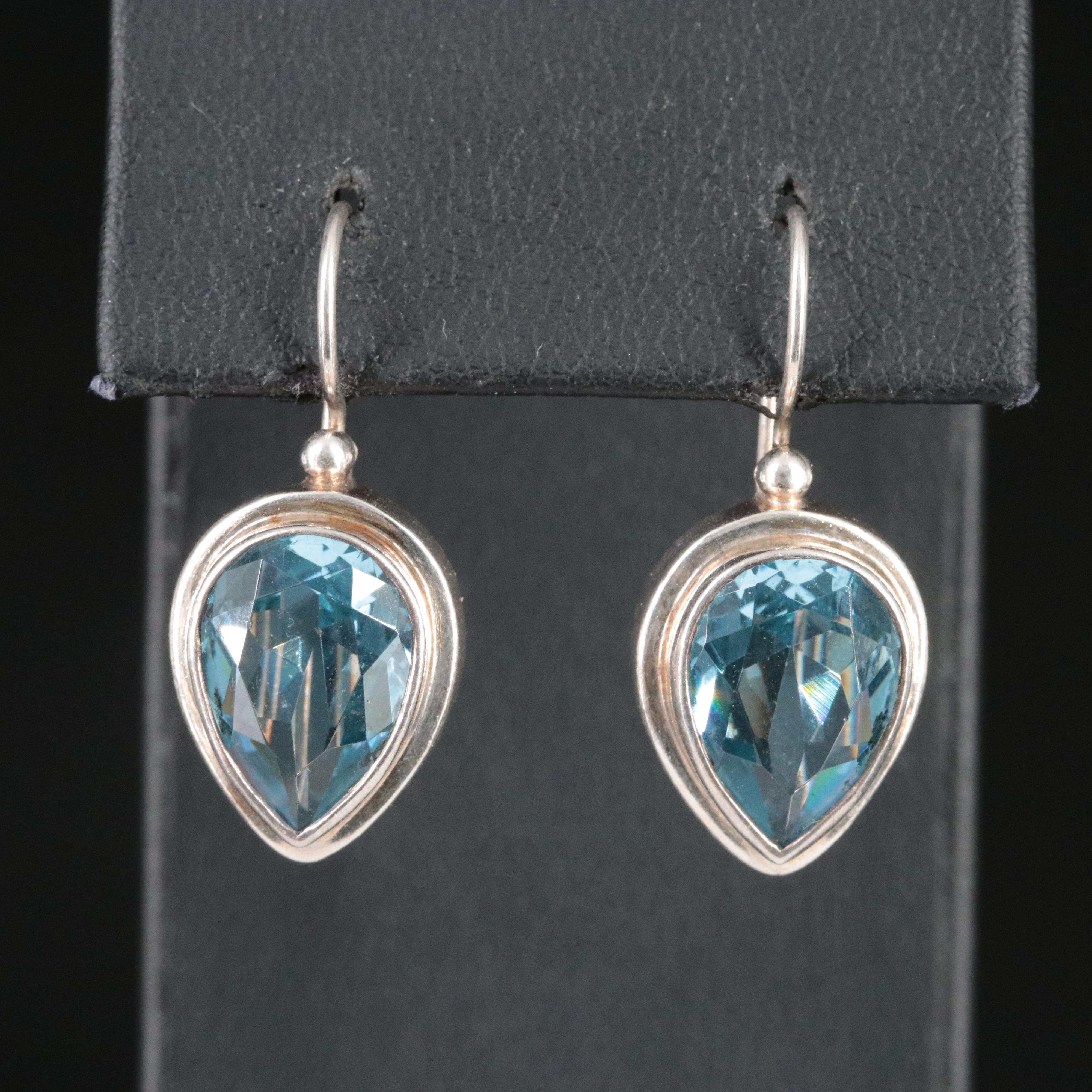 Sterling Glass Drop Earrings