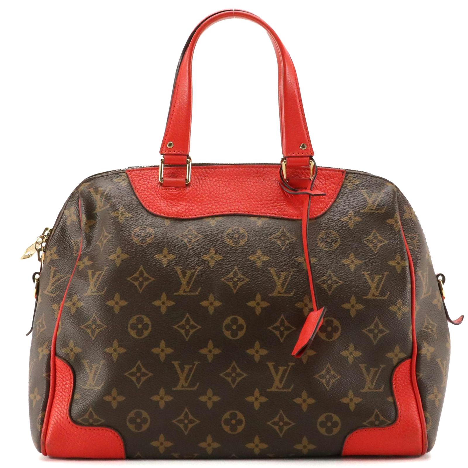 Louis Vuitton Retiro NM Two-Way Bag in Monogram Canvas & Coquelicot Leather Trim