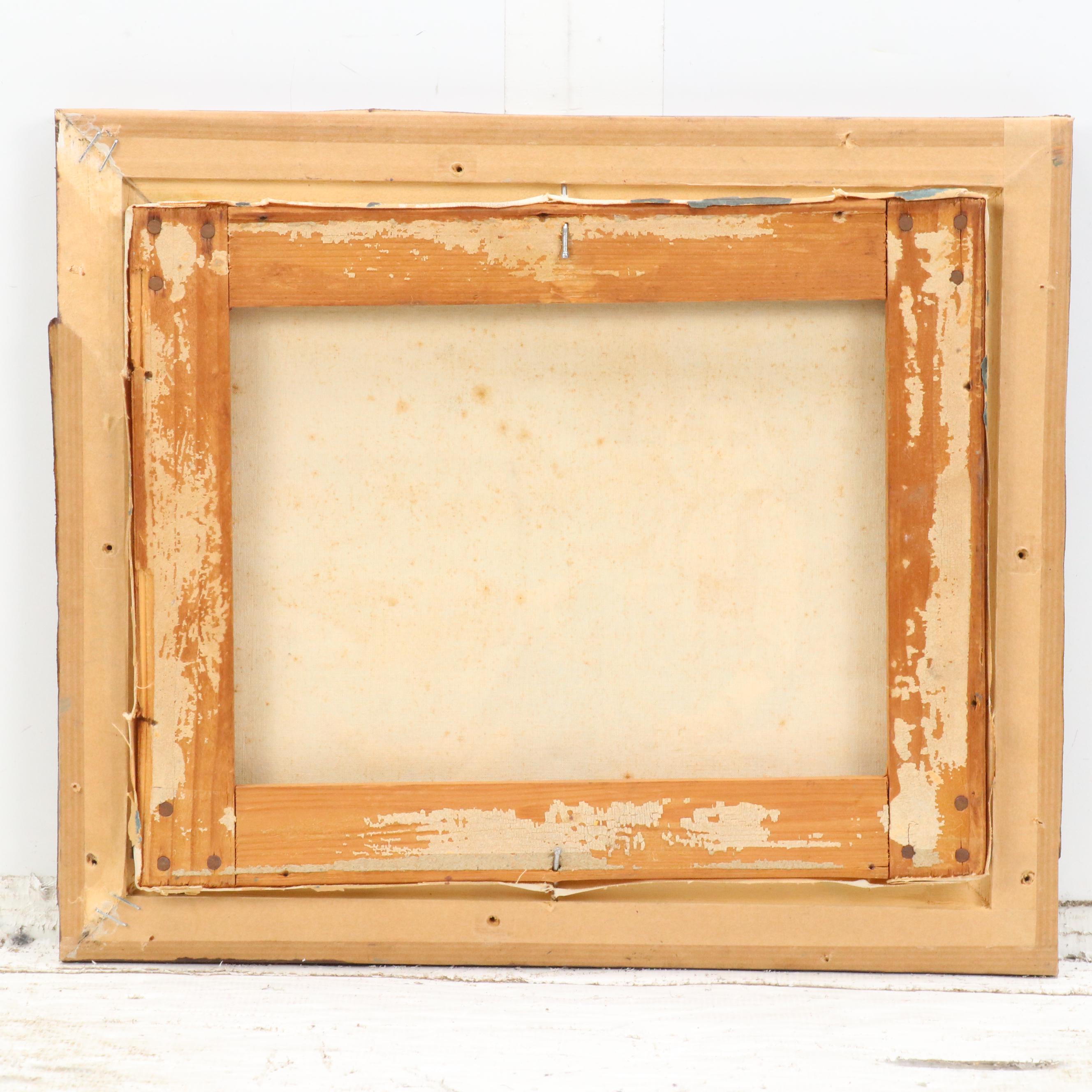 L. Gallois Watercolor on Canvas of Shepherdess, 1891