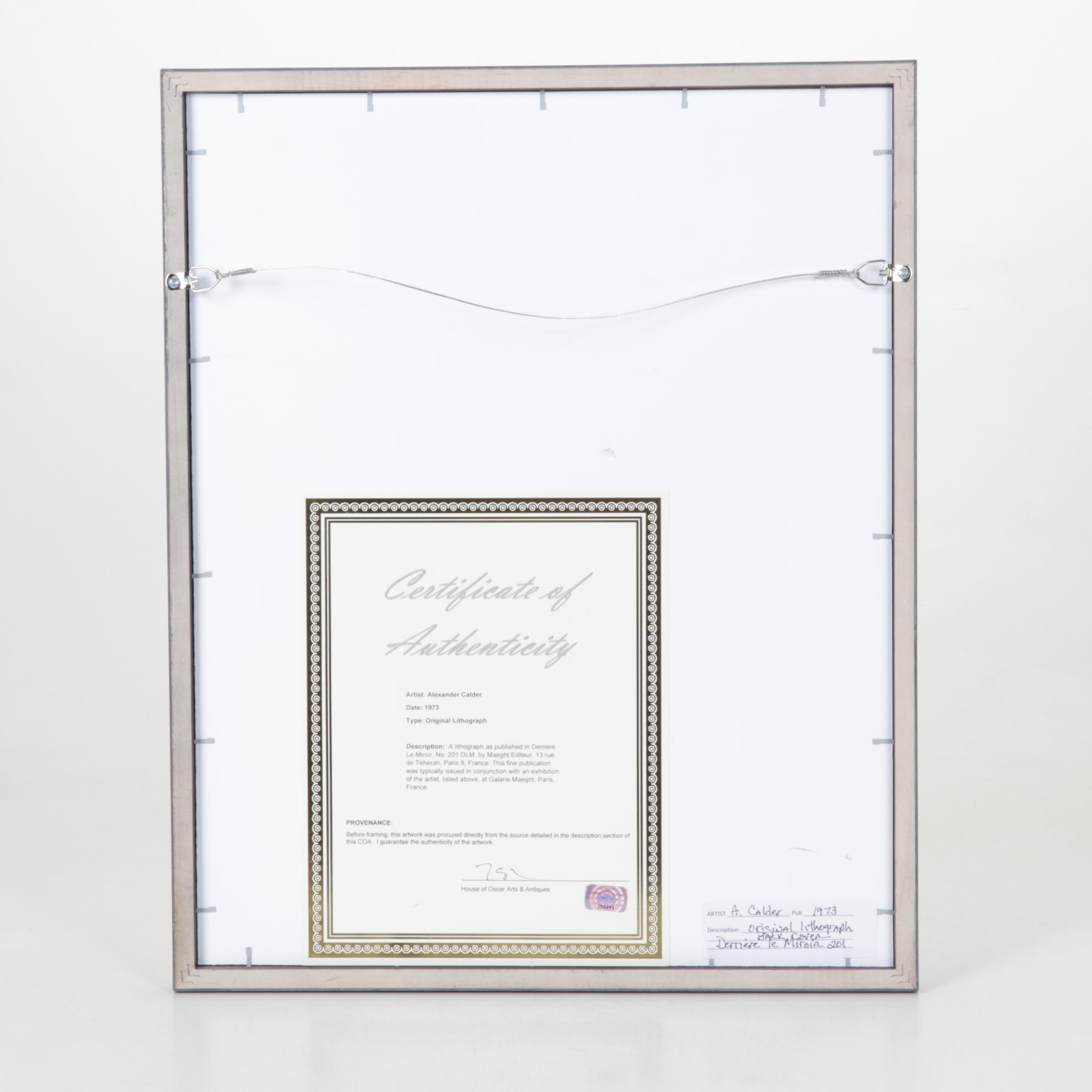 Alexander Calder Color Lithograph for "Derrière le Miroir," 1973