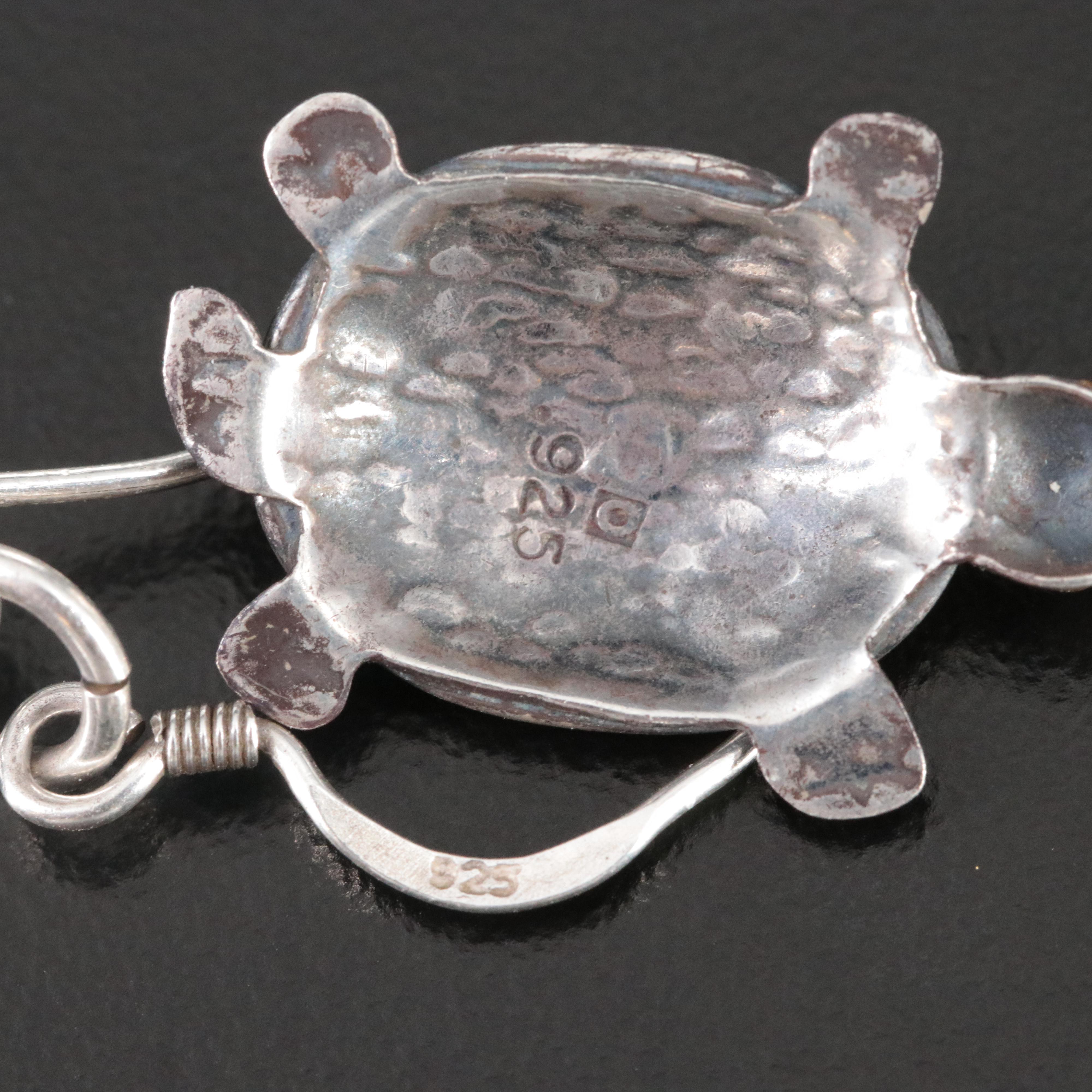 Sterling Earrings with Garnet and Turquoise