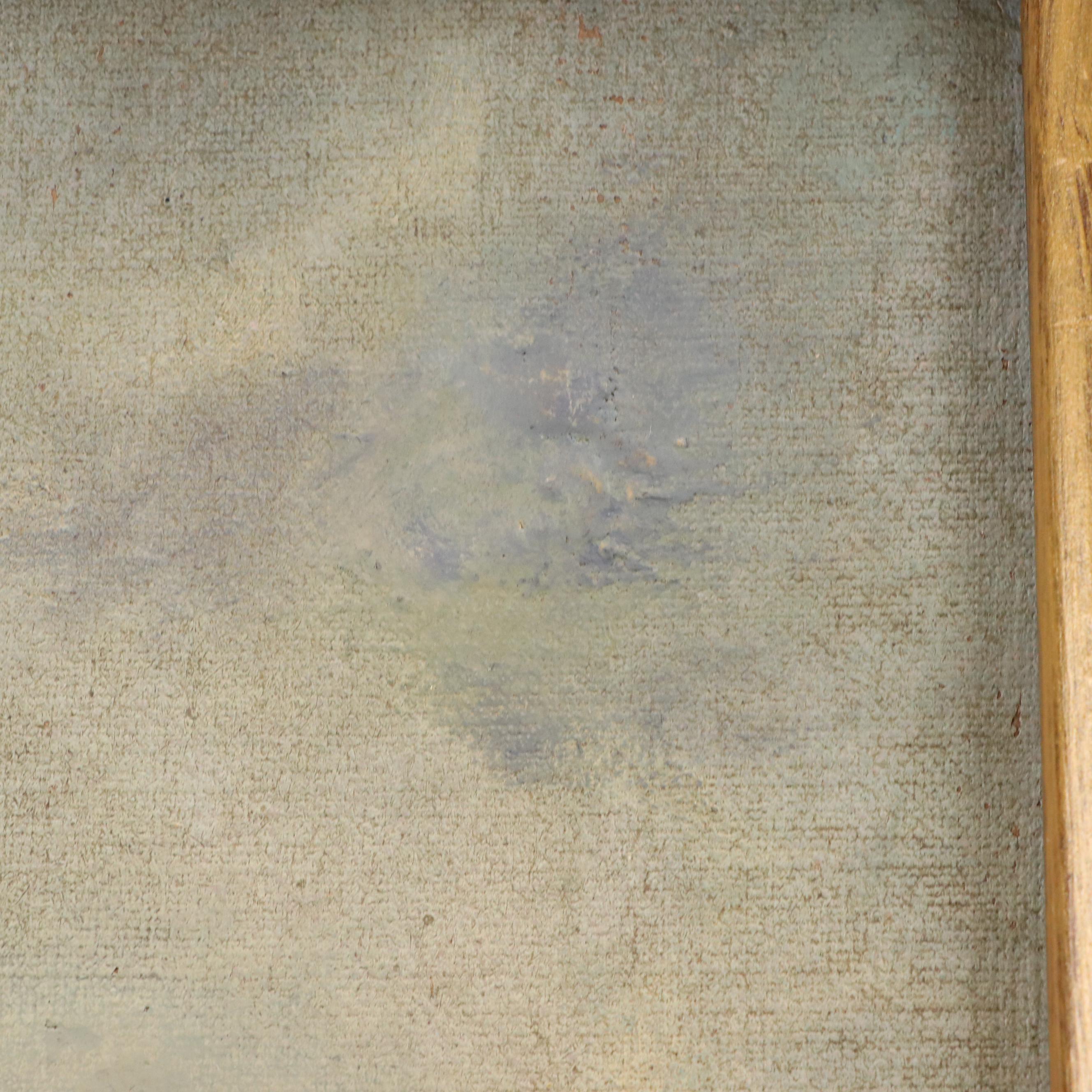 Landscape Oil Painting of Verdant Forest Waterfall, Early to Mid-20th C.