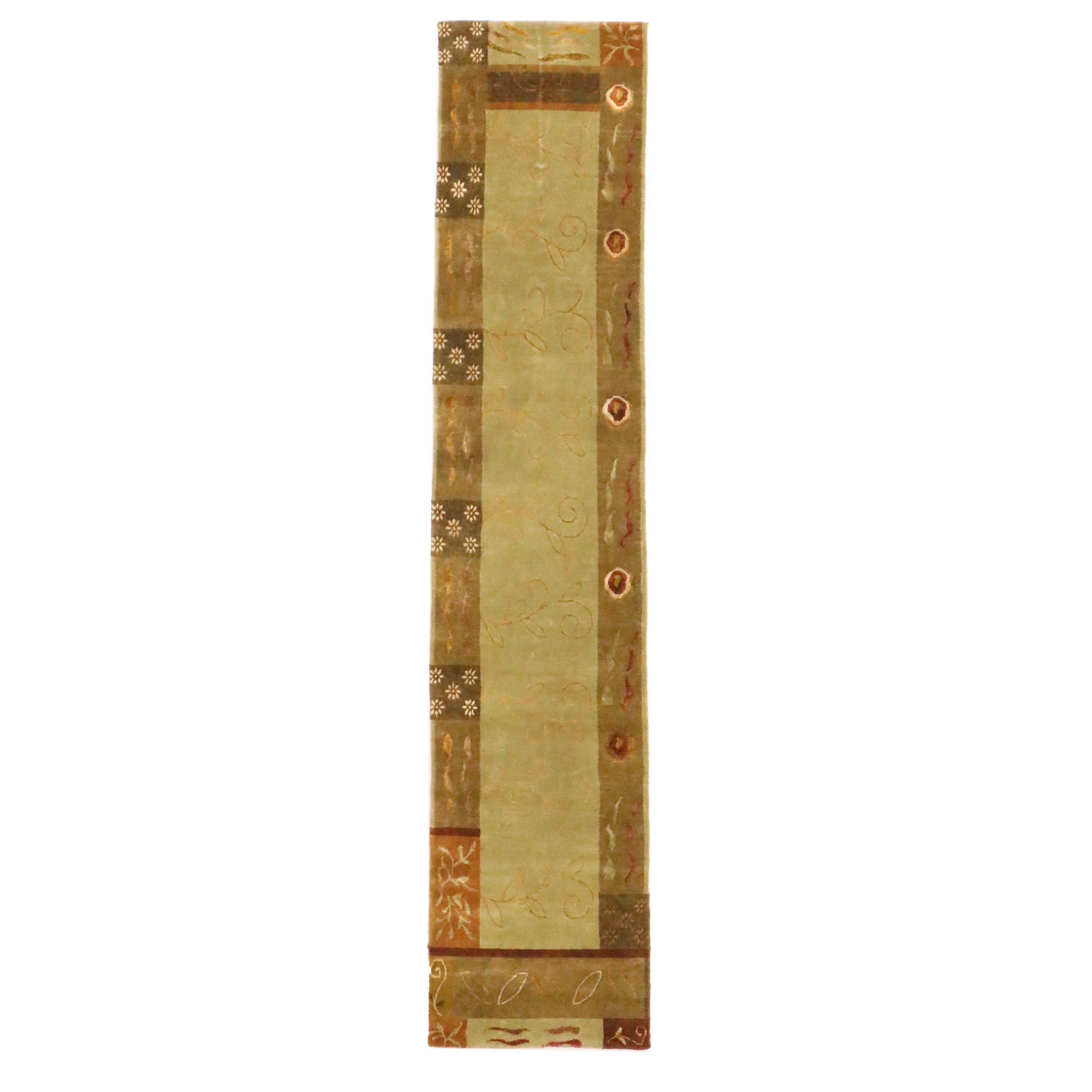 2'5 x 11'10 Hand-Knotted Nepalese Contemporary Carpet Runner