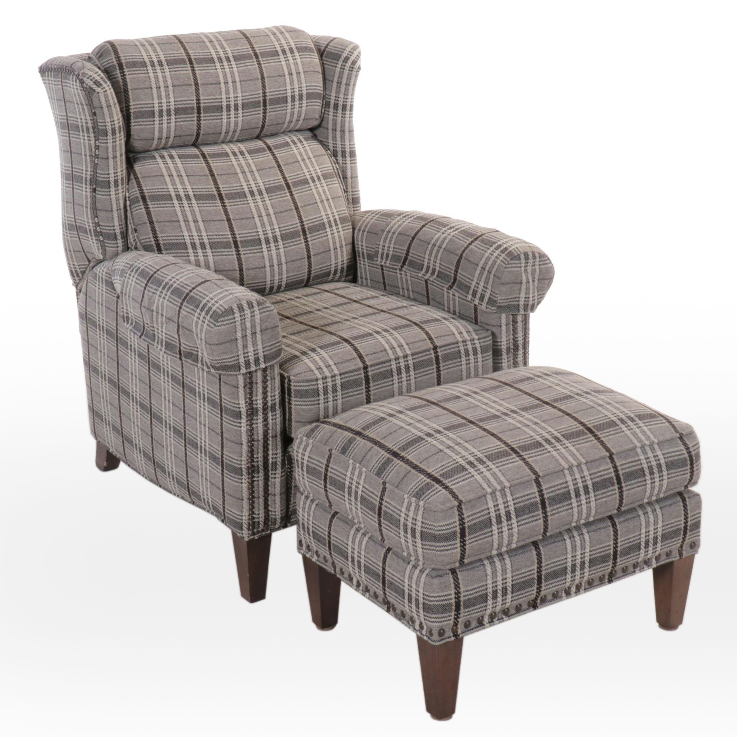 Smith Brothers of  Berne Reclining Armchair and Ottoman, Late 20th Century