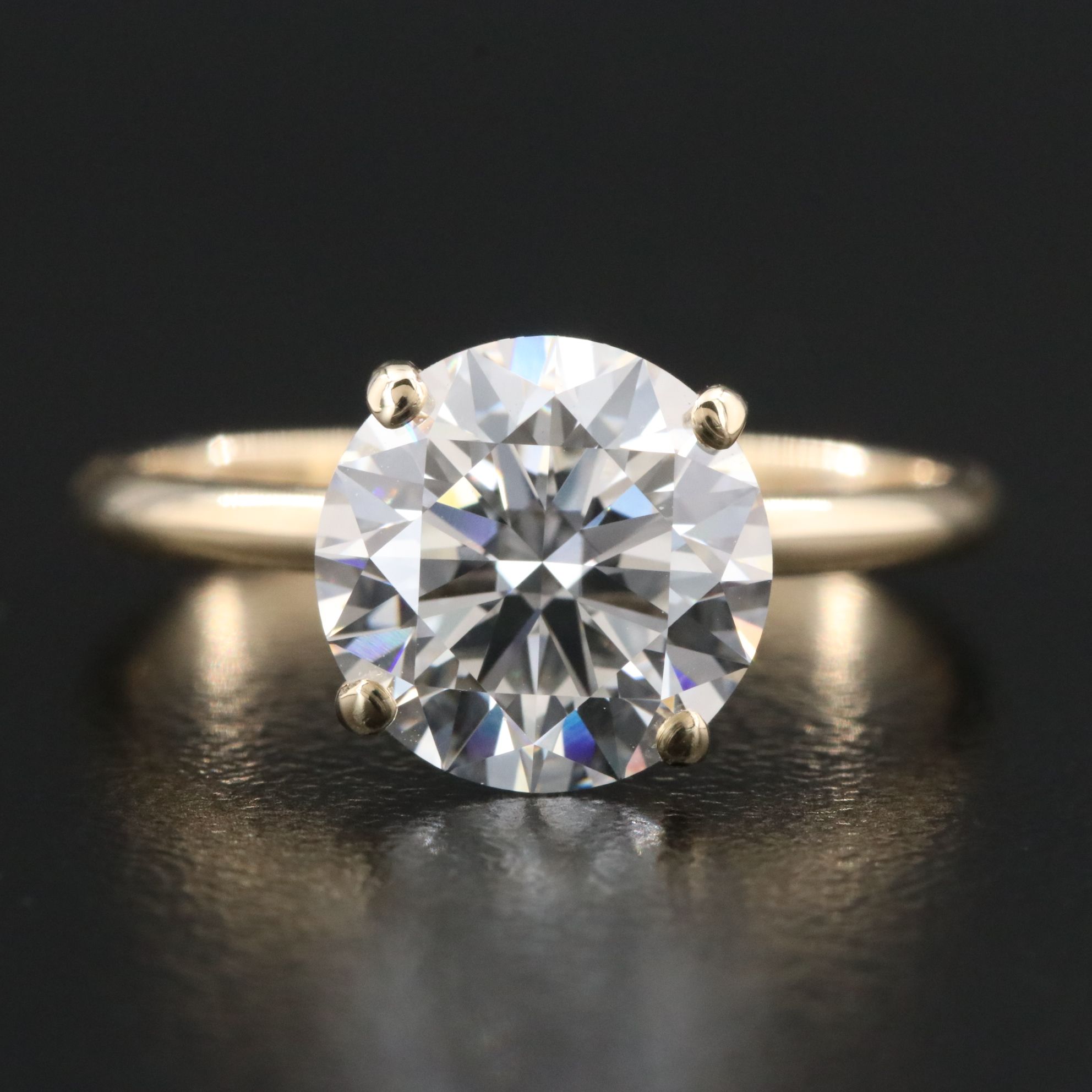 14K 3.05 CT Lab Grown Diamond Solitaire Ring with IGI Report