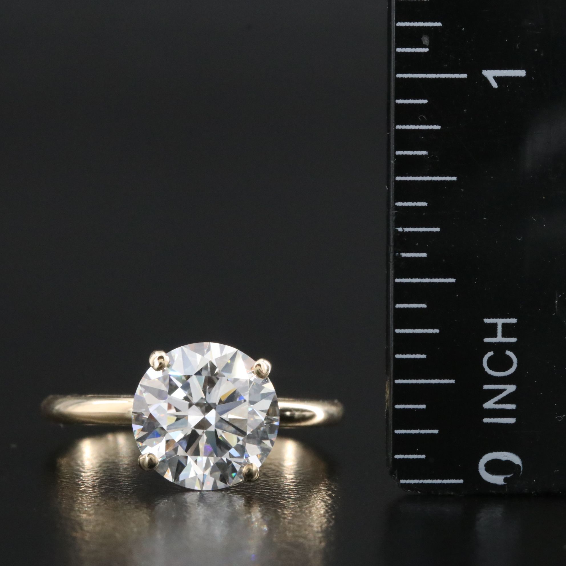 14K 3.05 CT Lab Grown Diamond Solitaire Ring with IGI Report