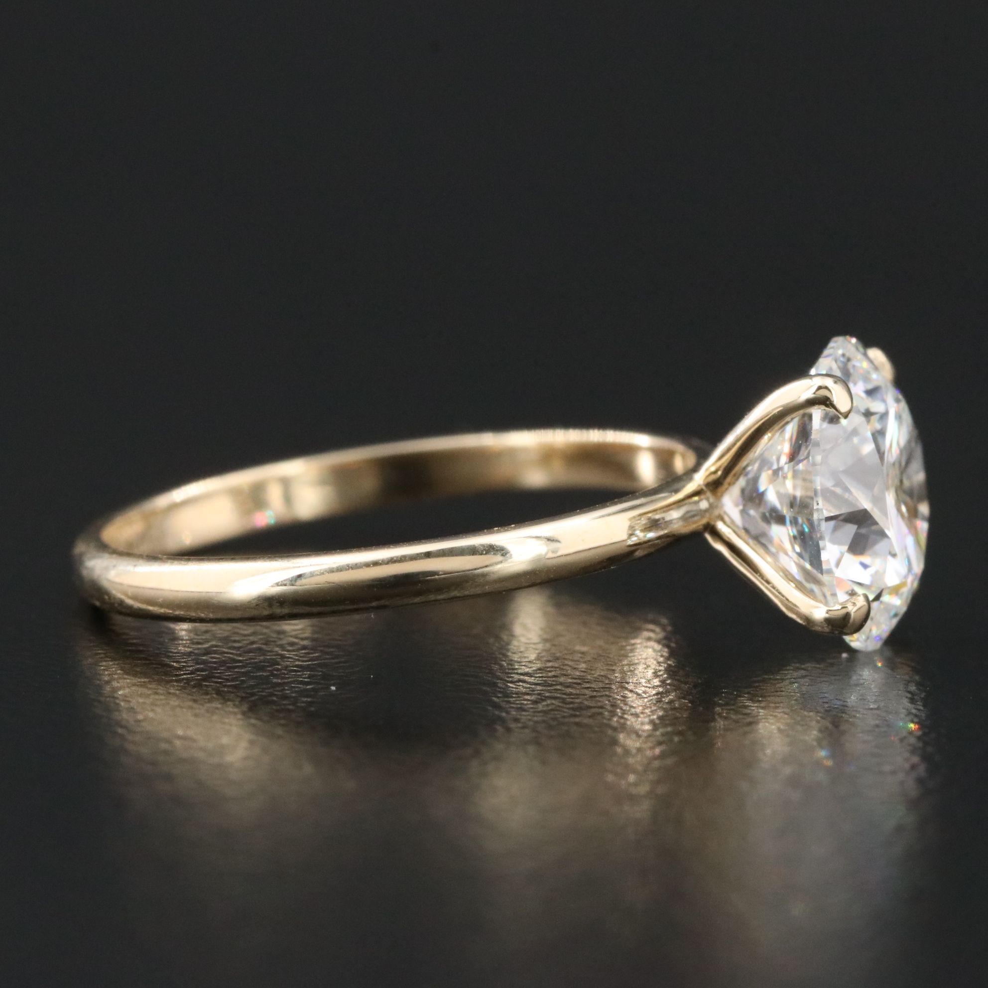 14K 3.05 CT Lab Grown Diamond Solitaire Ring with IGI Report