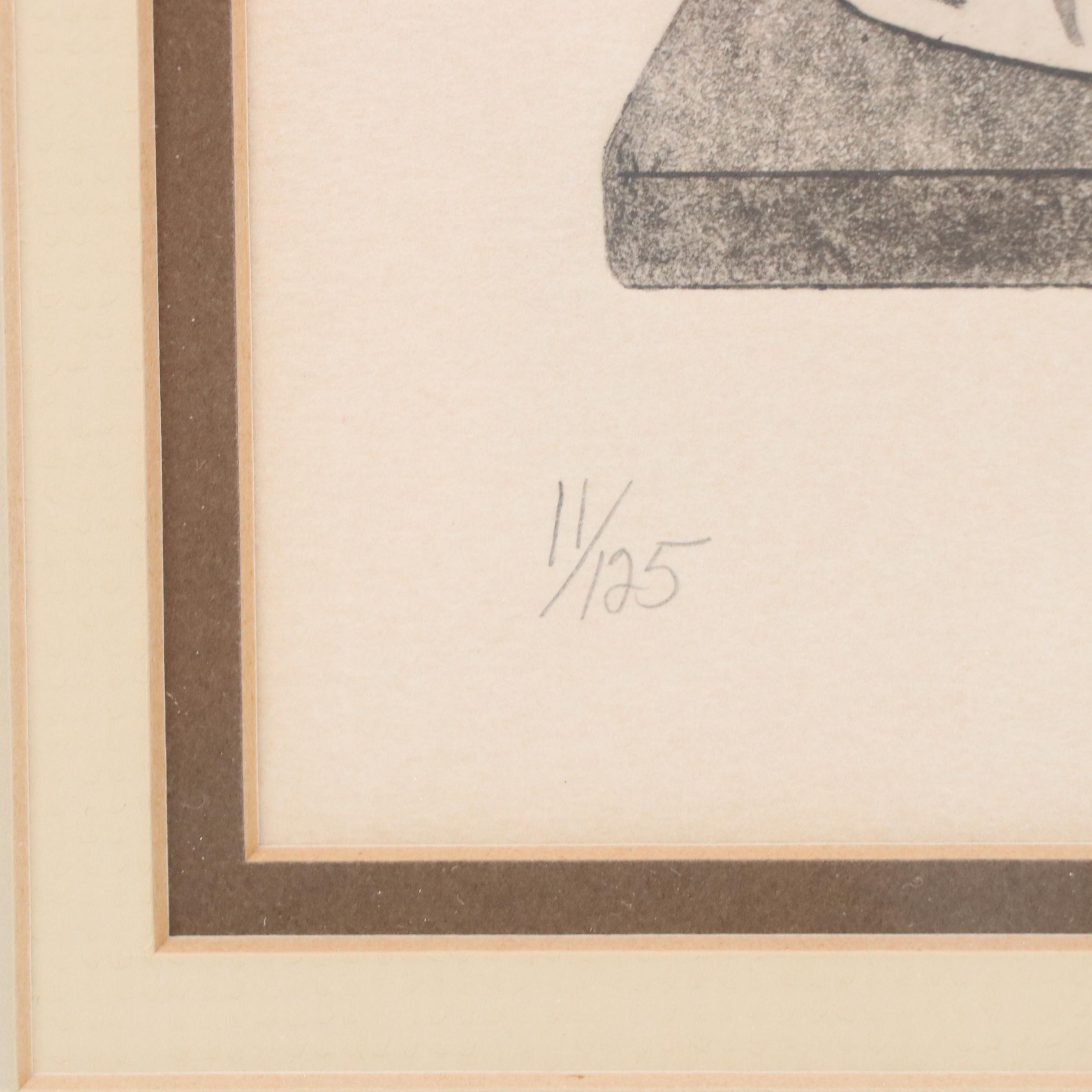 Etchings with Aquatint À la Poupée "City Cat" and "City Cat I," Late 20th C.