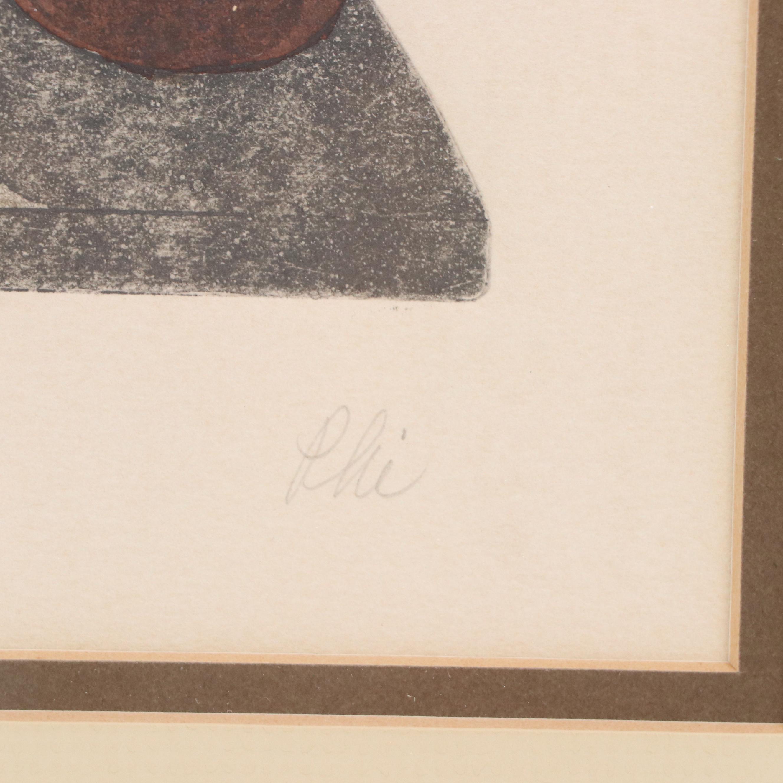 Etchings with Aquatint À la Poupée "City Cat" and "City Cat I," Late 20th C.