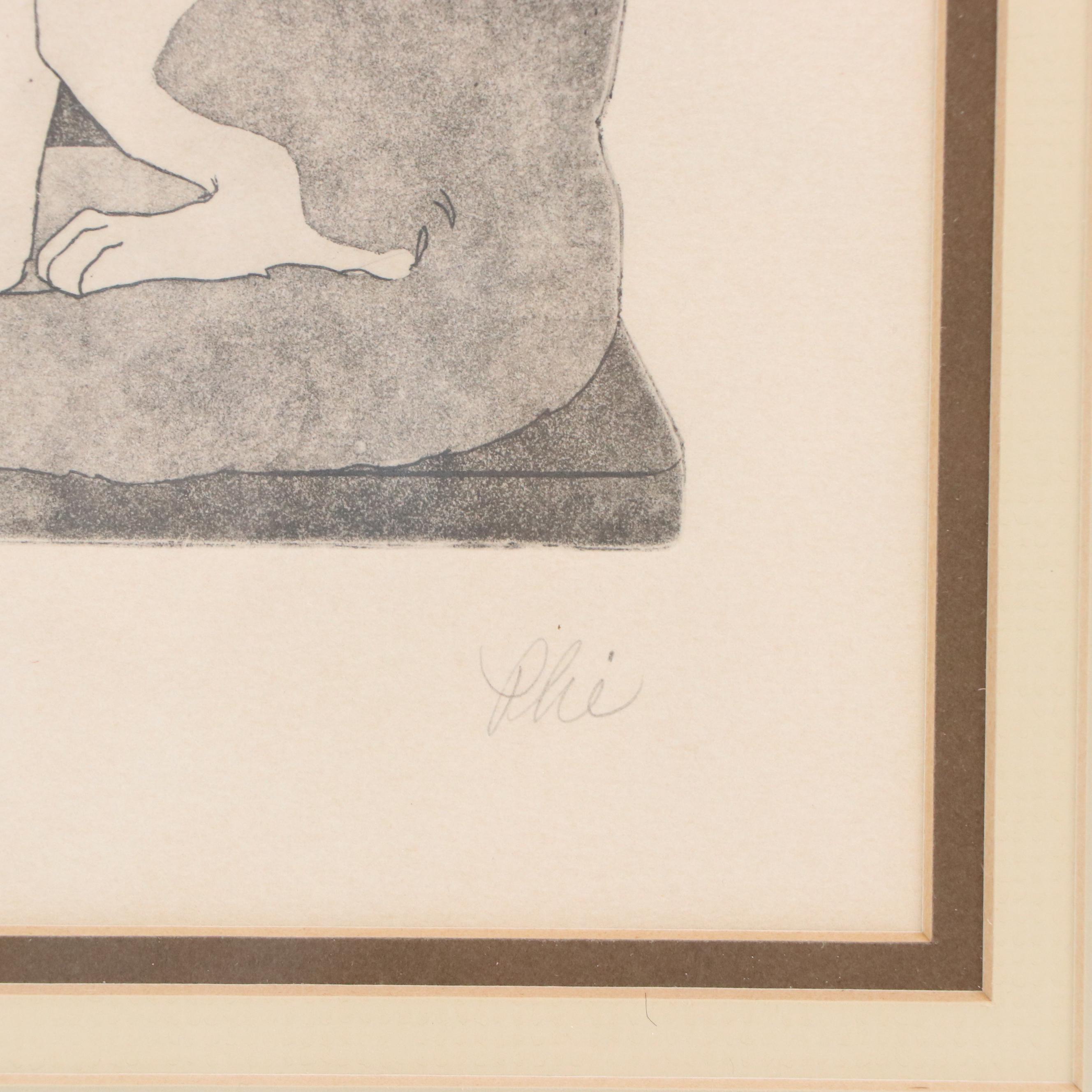 Etchings with Aquatint À la Poupée "City Cat" and "City Cat I," Late 20th C.