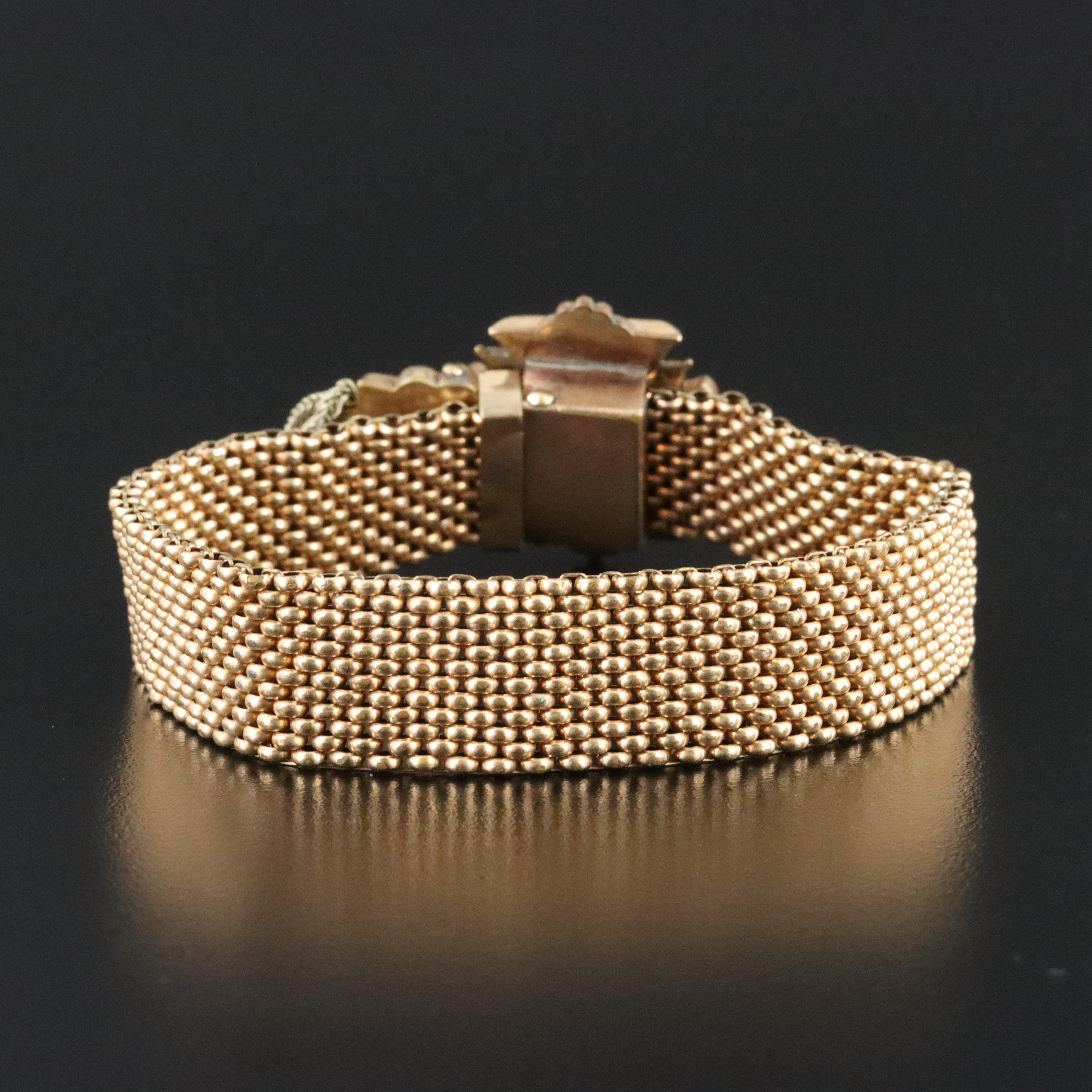 Victorian Seed Pearl and Garnet Slide Bracelet