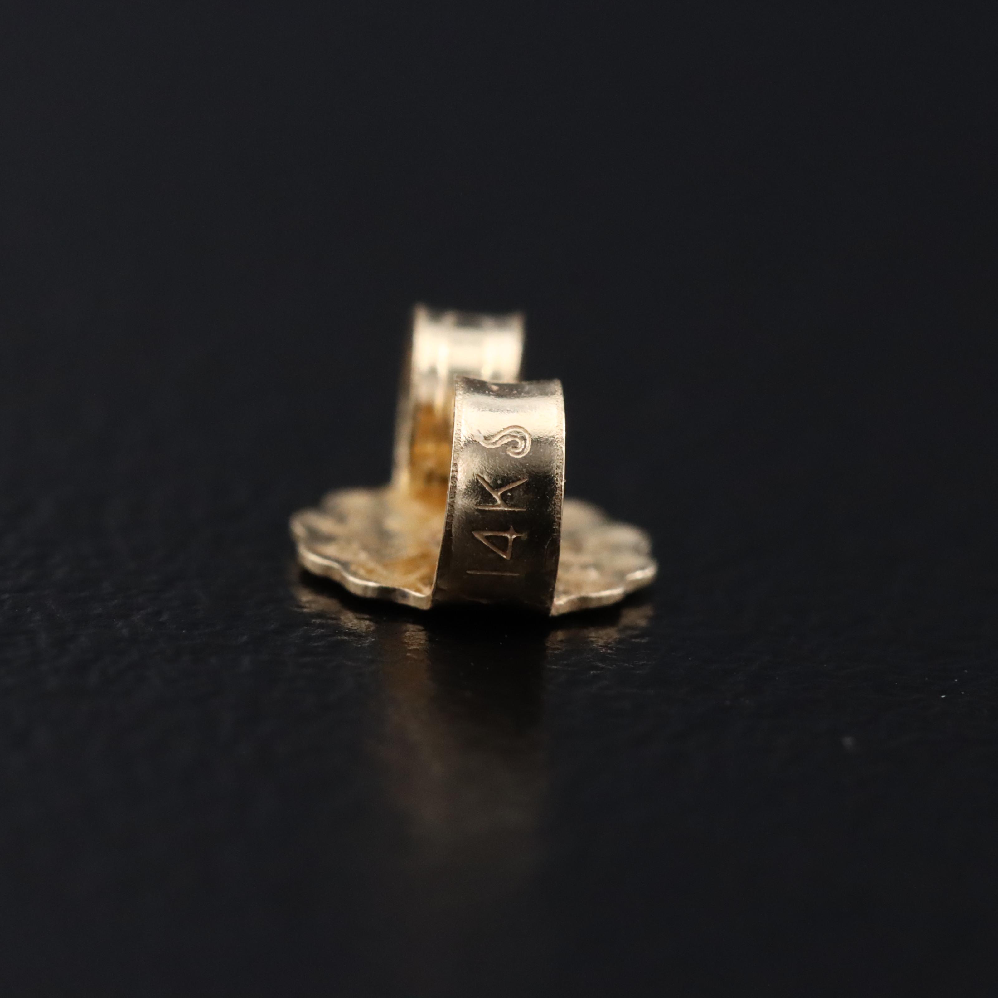 14K Jadeite Carved Earrings